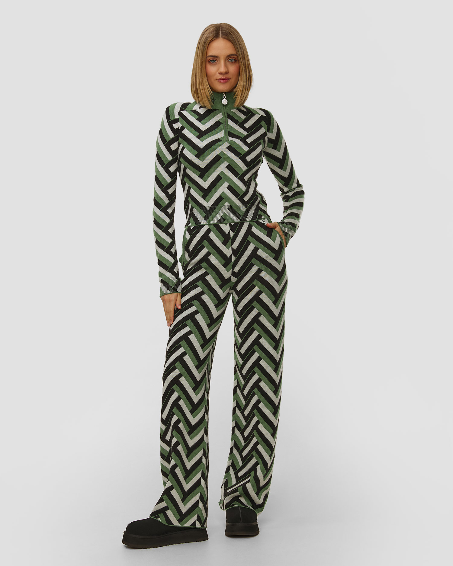 Dámské vlněné kalhoty Perfect Moment Chalet Wide Leg Knitted Pant