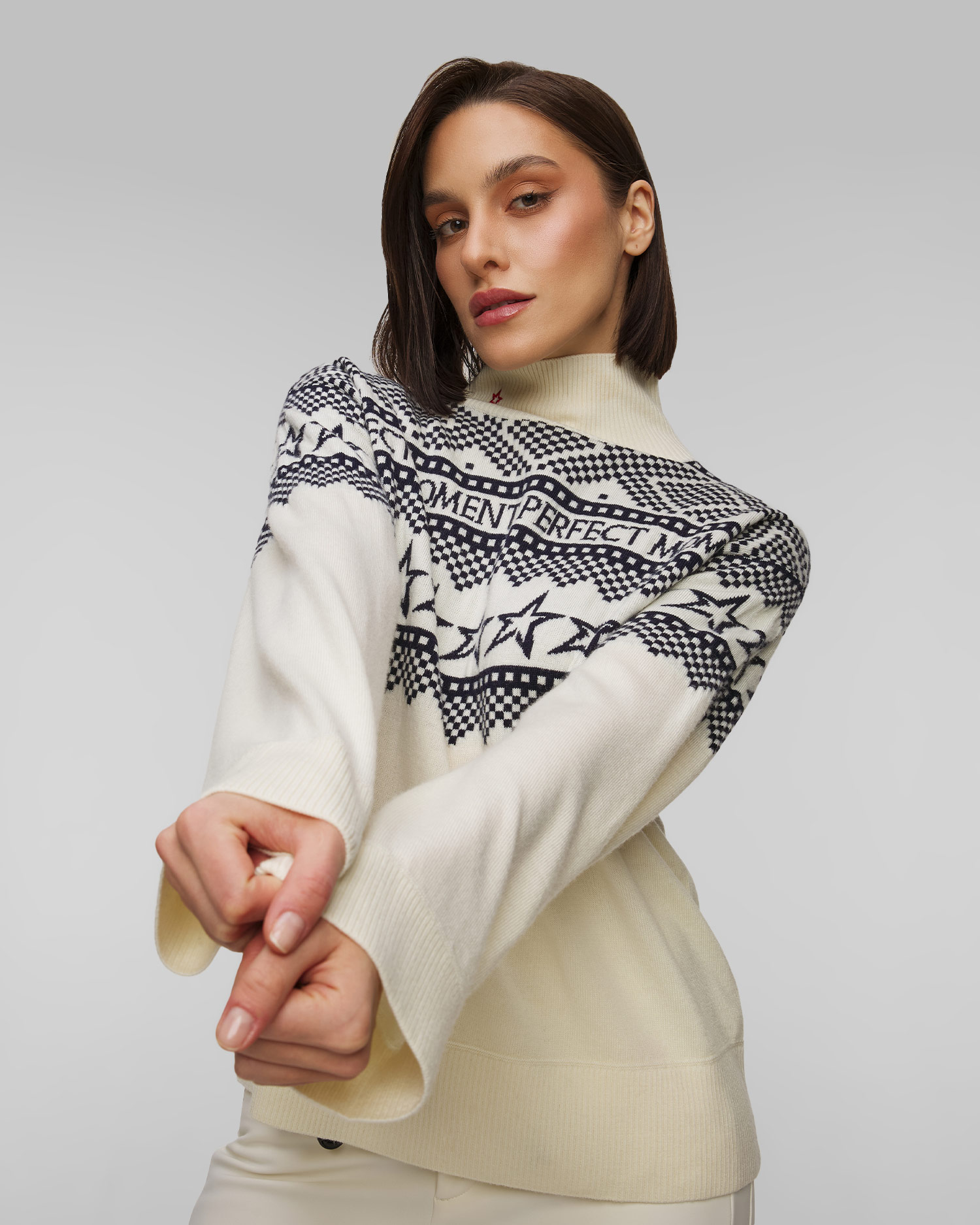 Pulover cu guler înalt din lână pentru femei Perfect Moment Holiday Roll Neck