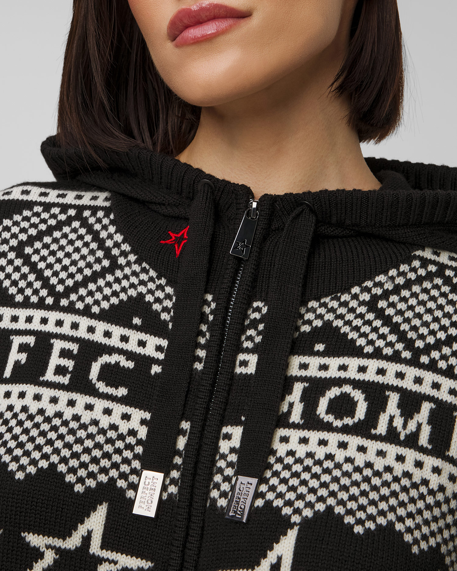 Pulover din lână cu glugă pentru femei Perfect Moment Holiday Half Zip