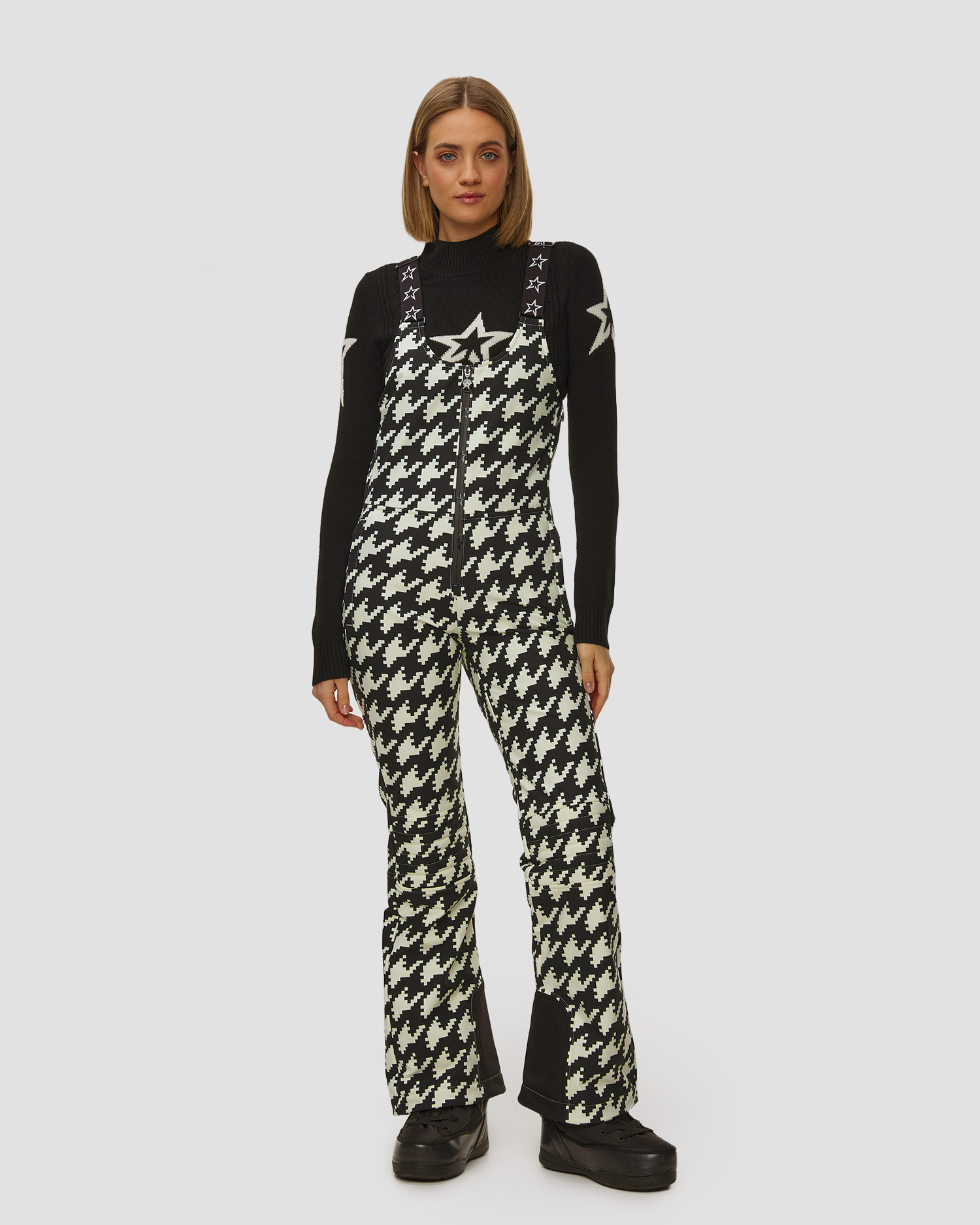 Dámské lyžařské kalhoty Perfect Moment Jg Bib Pant, Barva/Vzor: Biały,Print,Czarny