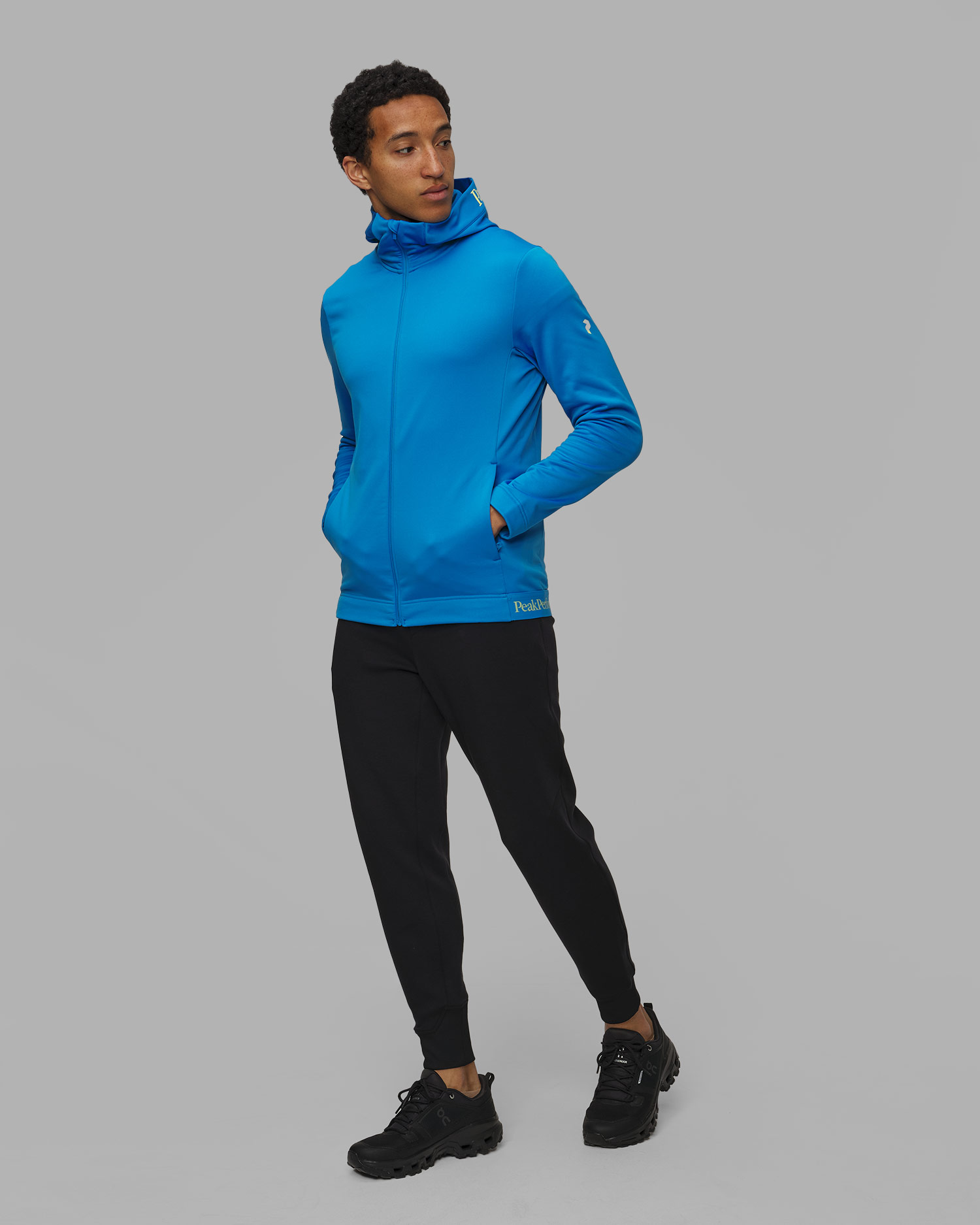 Modrá pánská mikina s kapucou Peak Performance Rider Tech Zip Hood