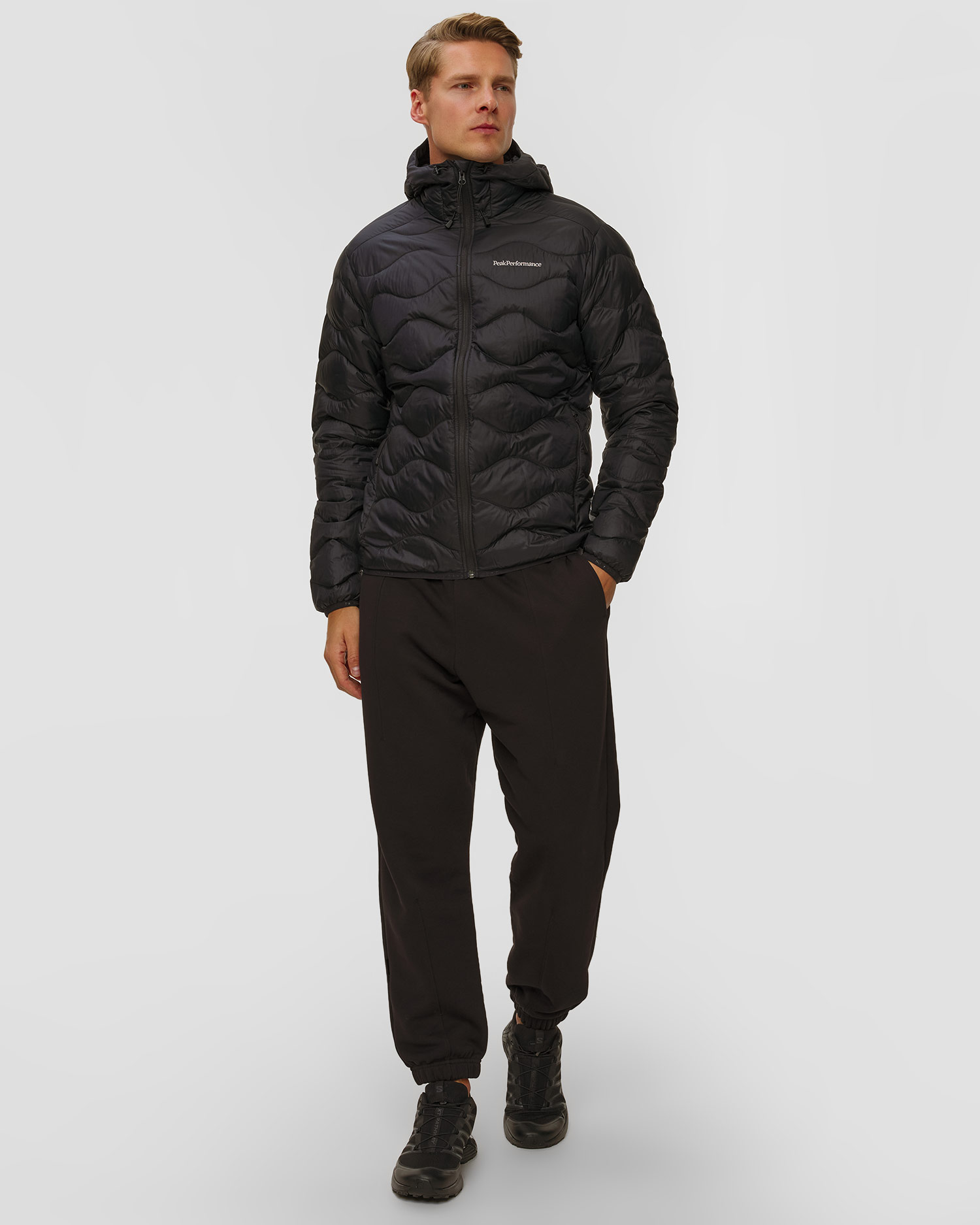 Pánska páperová bunda s kapucňou Peak Performance Helium Down Hood Jacket