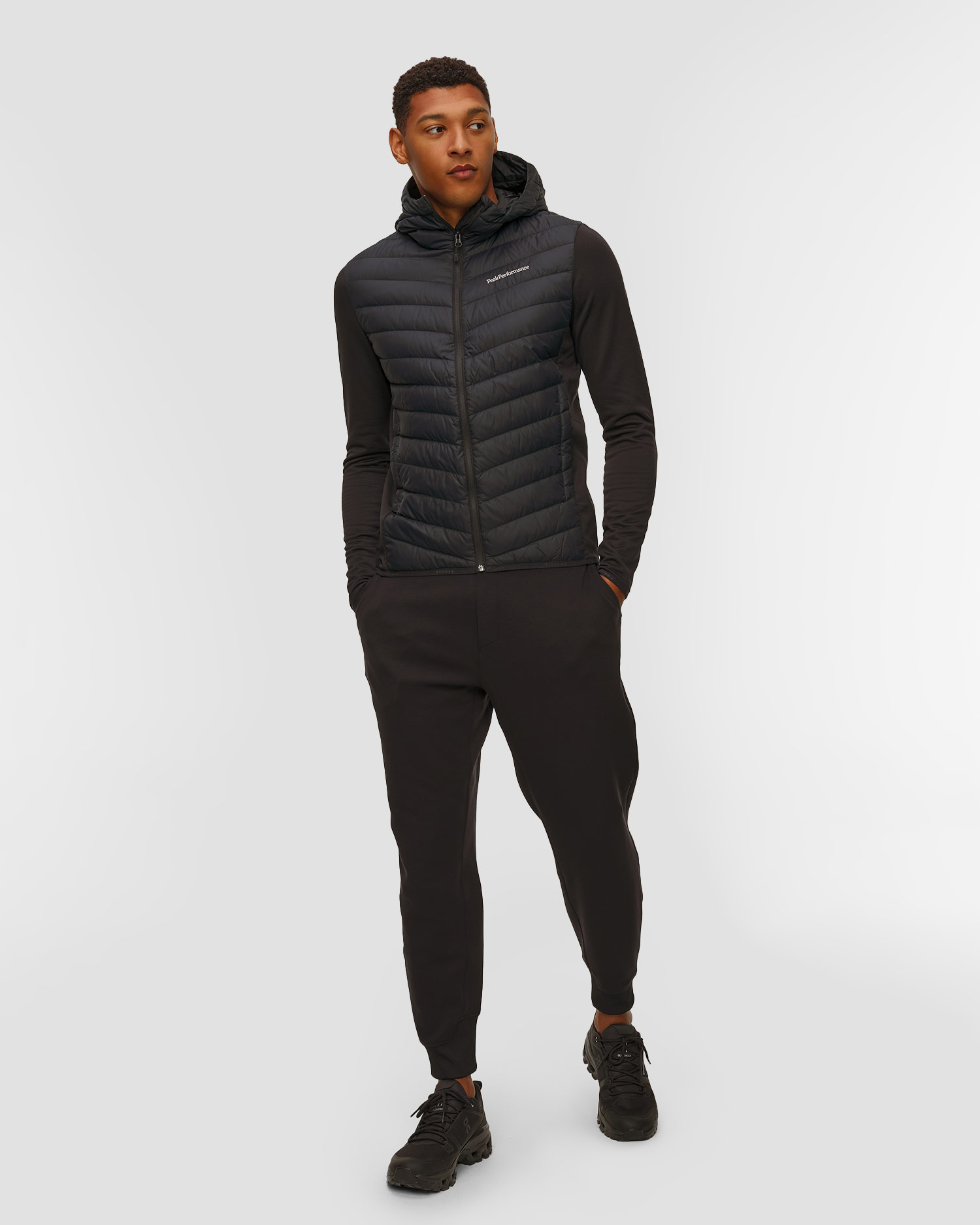 Pánska bunda Peak Performance Frost Down Hybrid Hood