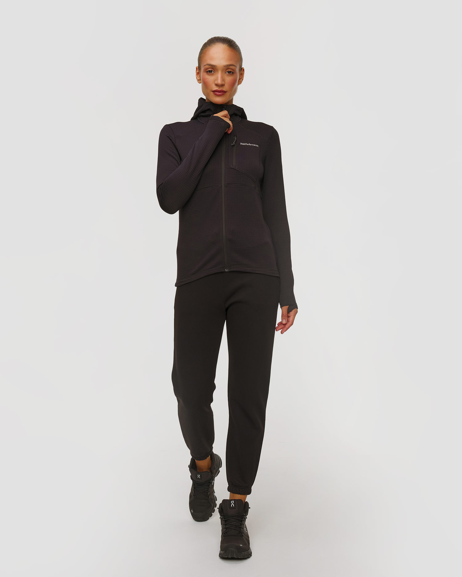 Peak Performance W Trail Polartec Zip Hood Damen-Sweatshirt in Schwarz