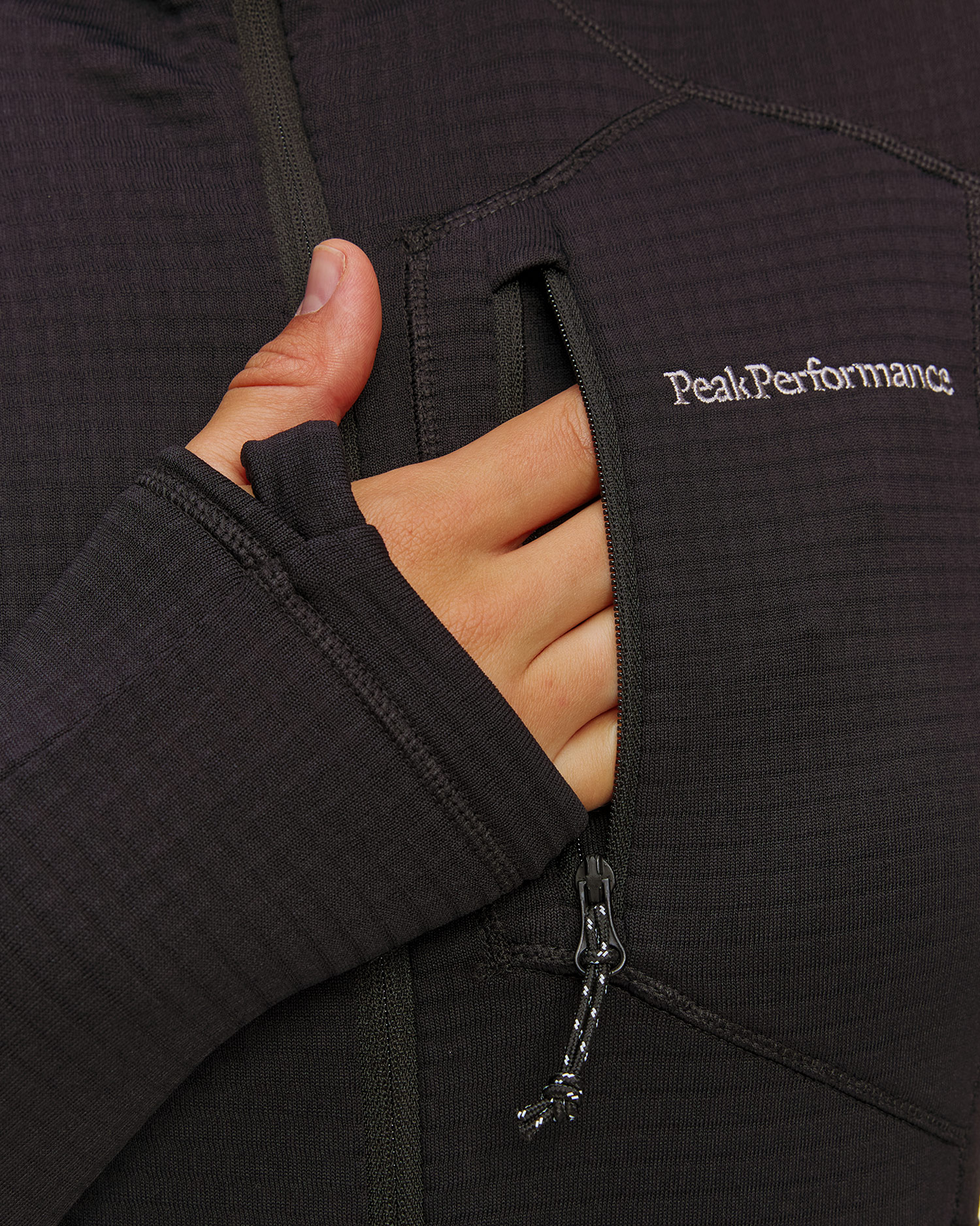 Peak Performance W Trail Polartec Zip Hood Damen-Sweatshirt in Schwarz