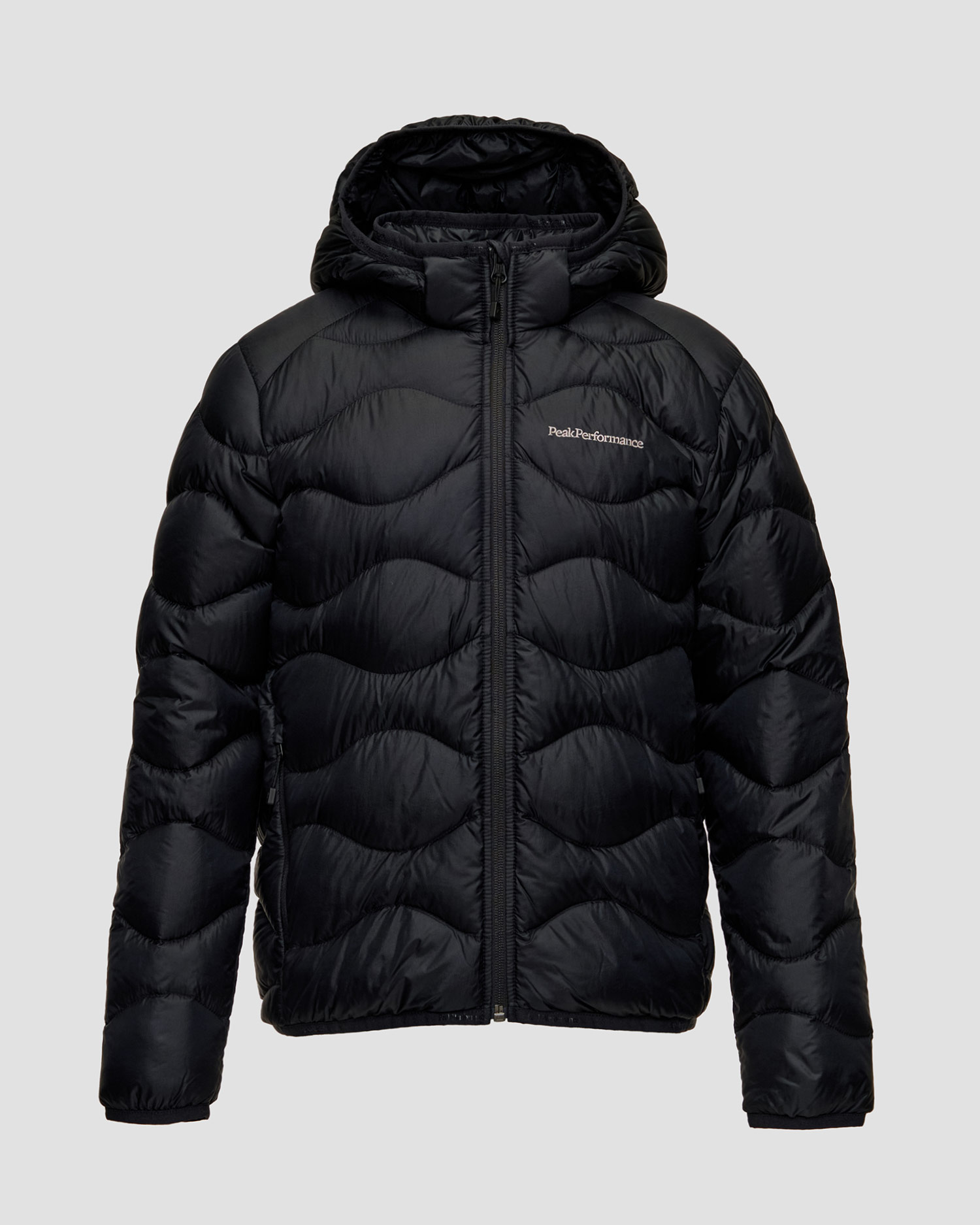 Dětská péřová bunda s kapucou Peak Performance Helium Down Hood Jacket v černé barvě
