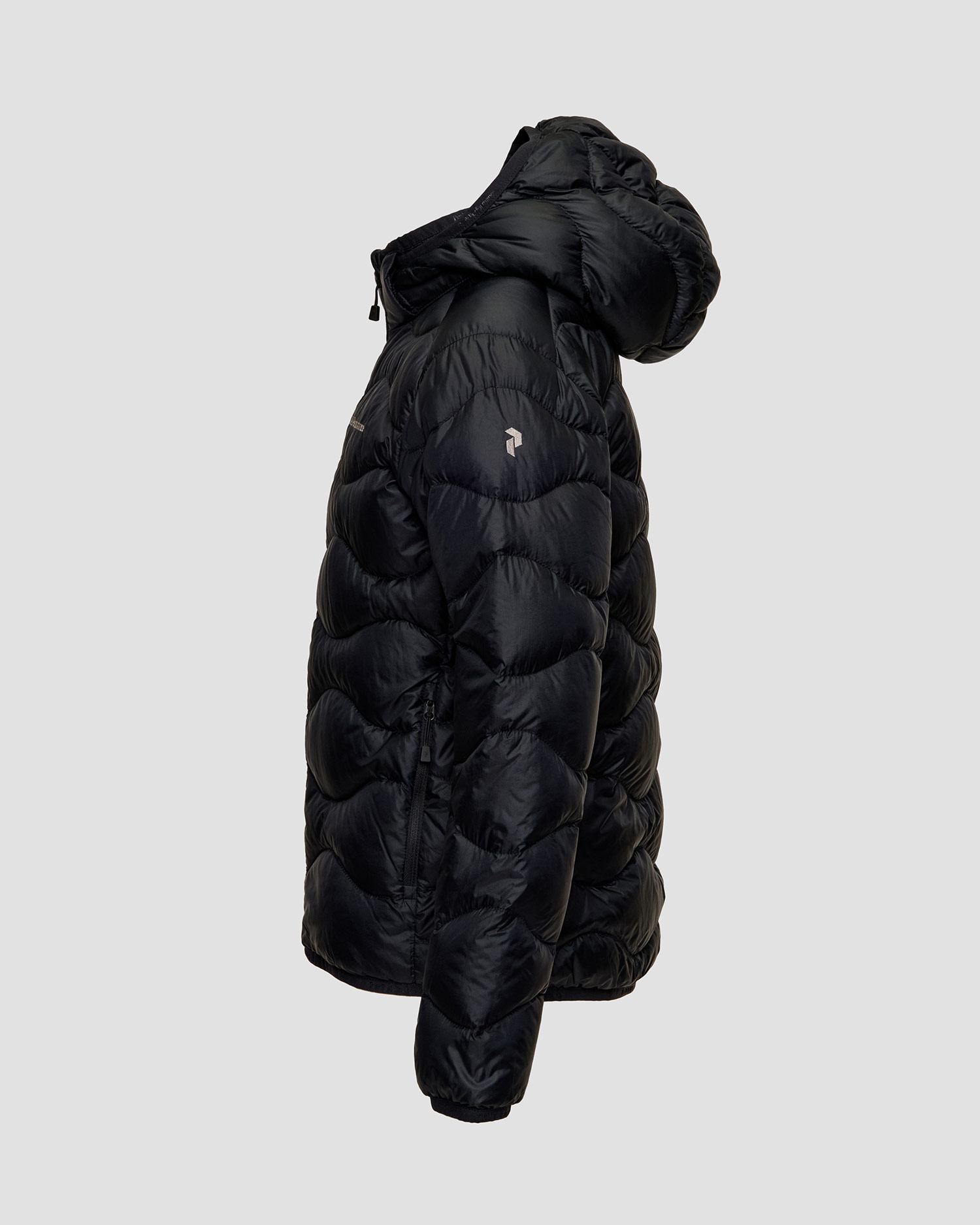 Dětská péřová bunda s kapucou Peak Performance Helium Down Hood Jacket v černé barvě
