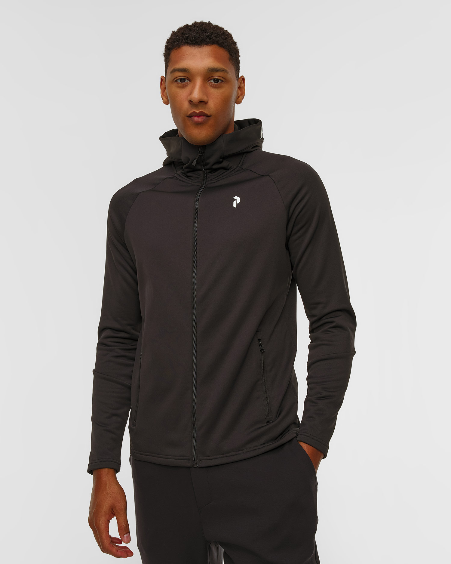 Peak Performance M Rider Essentials Zip Hood Kapuzenpullover für Herren in Schwarz
