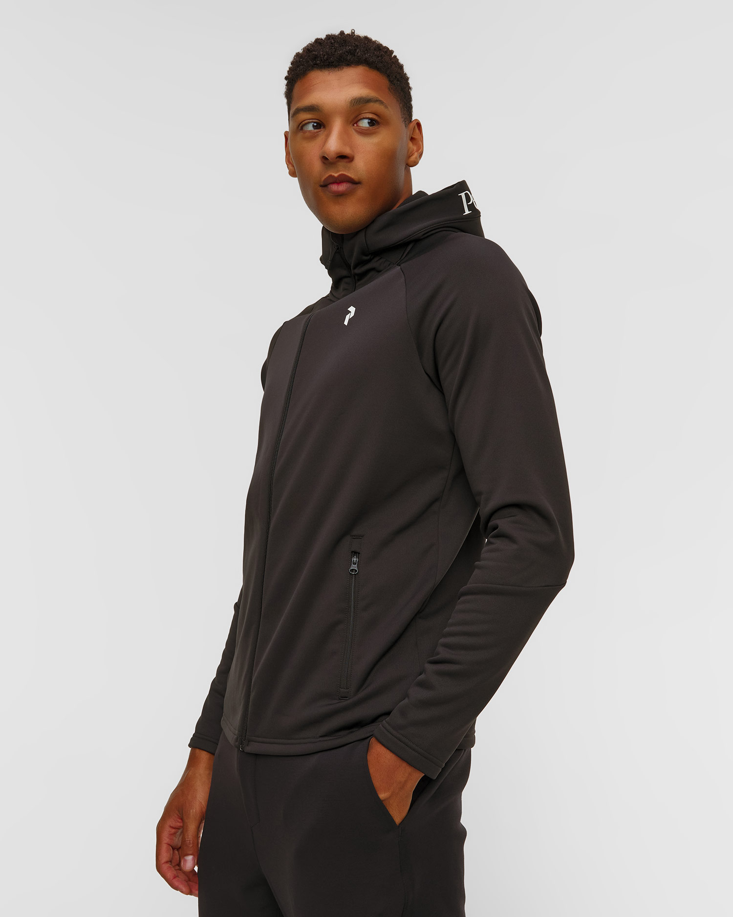 Peak Performance M Rider Essentials Zip Hood Kapuzenpullover für Herren in Schwarz