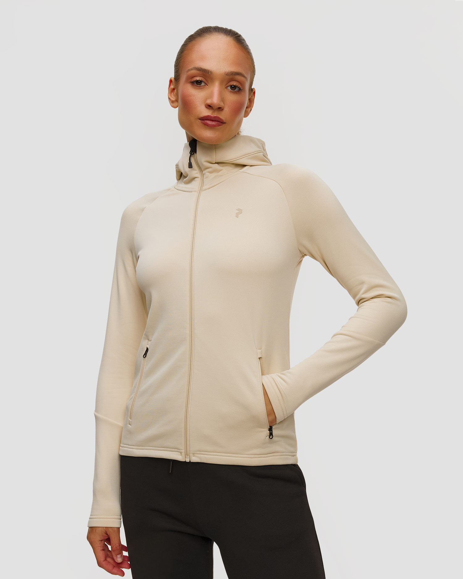 Peak Performance W Rider Essentials Zip Hood Kapuzenpullover für Damen in Beige