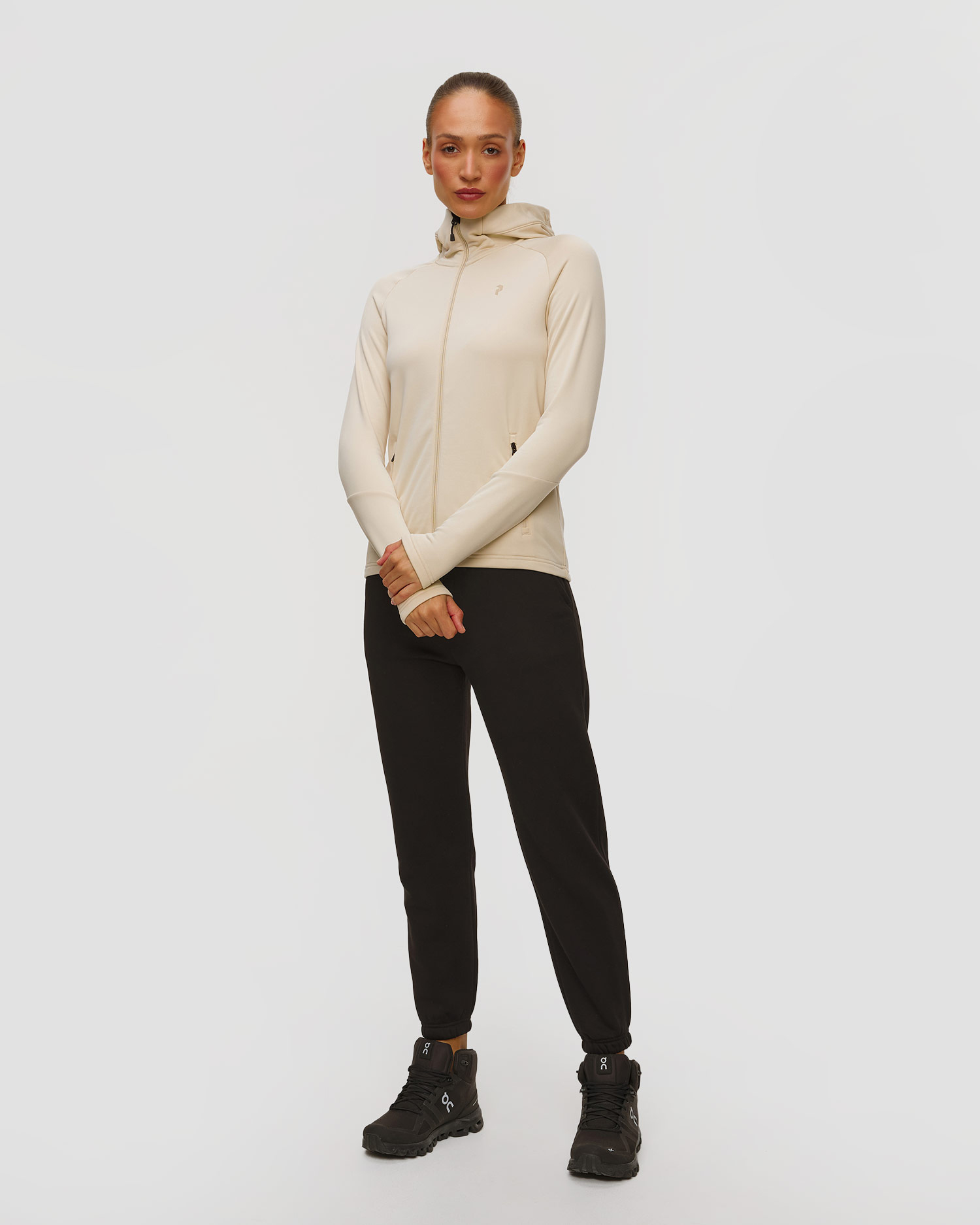 Peak Performance W Rider Essentials Zip Hood Kapuzenpullover für Damen in Beige