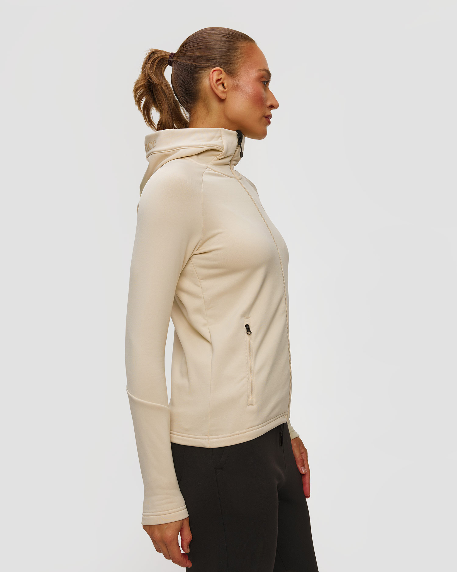 Bluza z kapturem damska Peak Performance W Rider Essentials Zip Hood beżowa