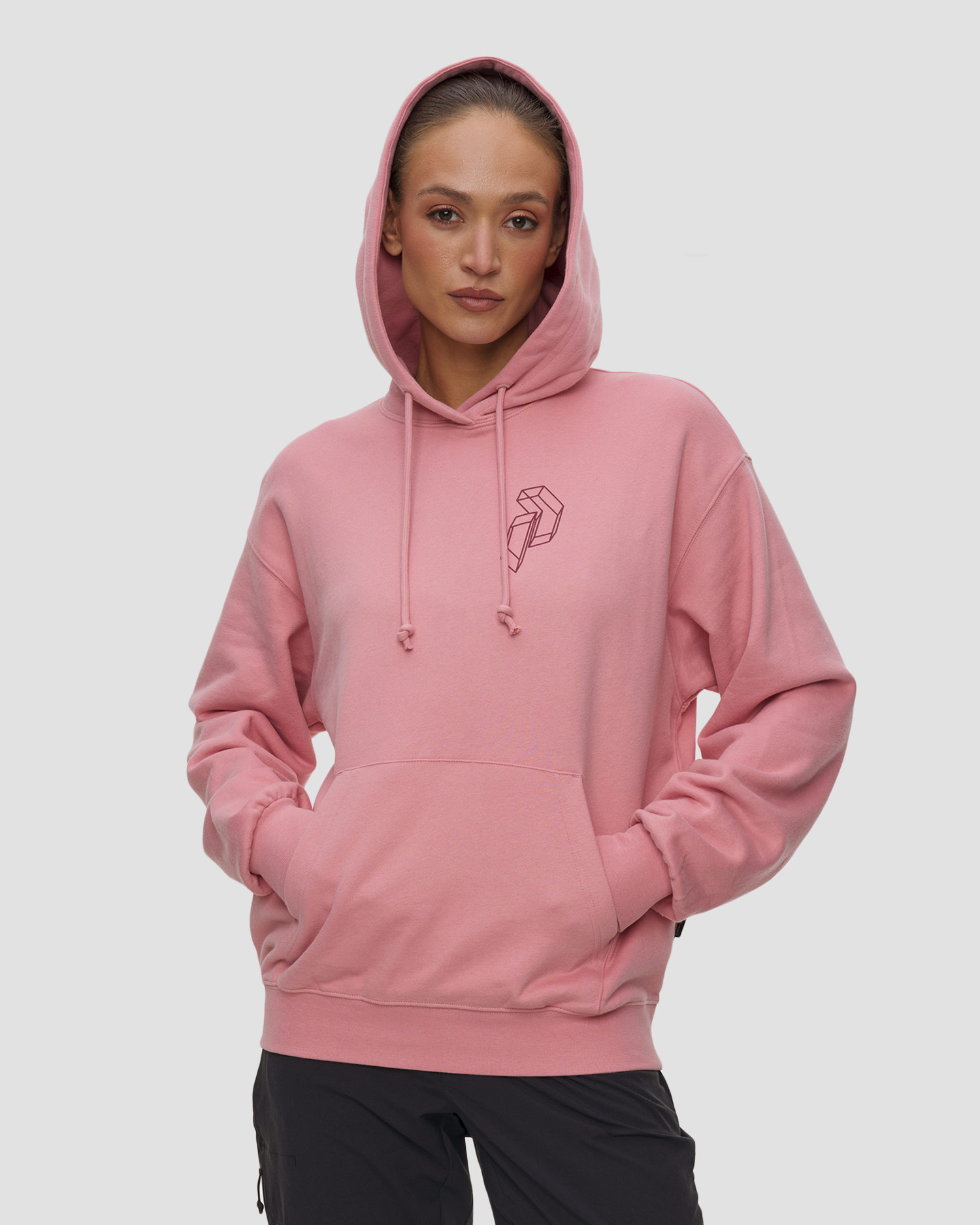 Bluza z kapturem damska Peak Performance W Terry Graphic Hood różowa