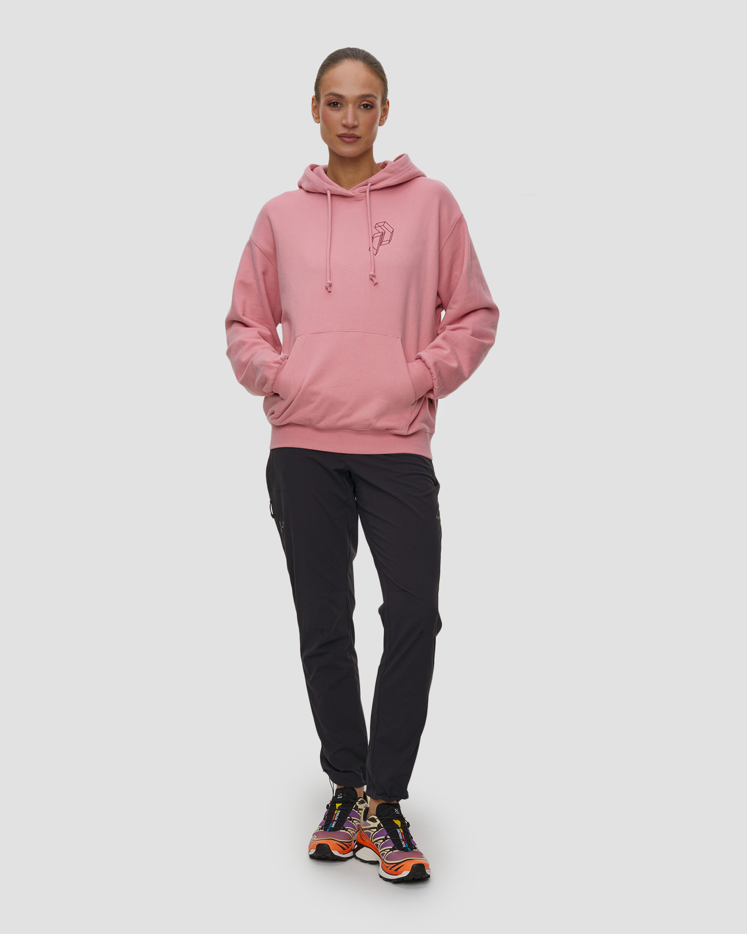 Bluza z kapturem damska Peak Performance W Terry Graphic Hood różowa