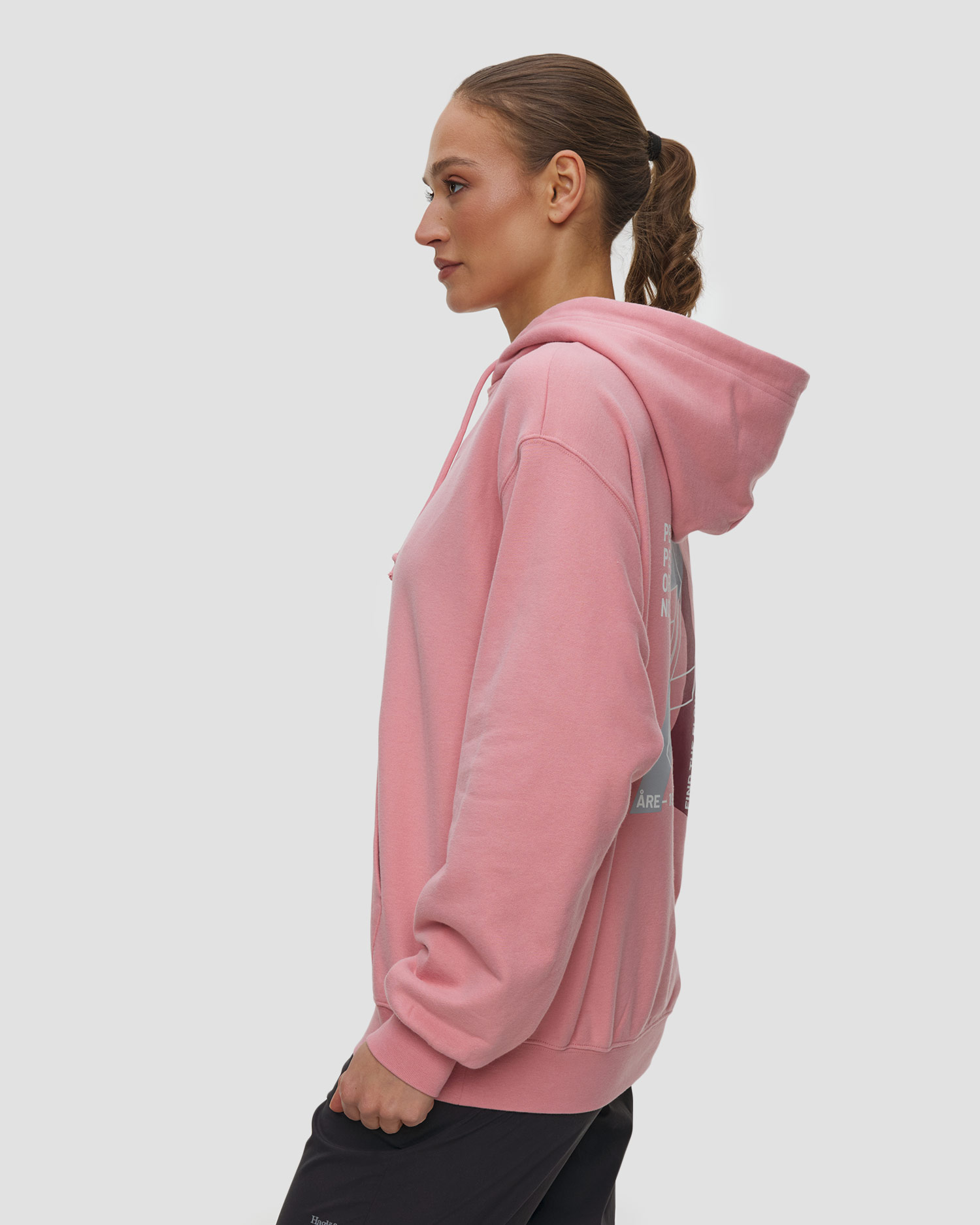 Bluza z kapturem damska Peak Performance W Terry Graphic Hood różowa
