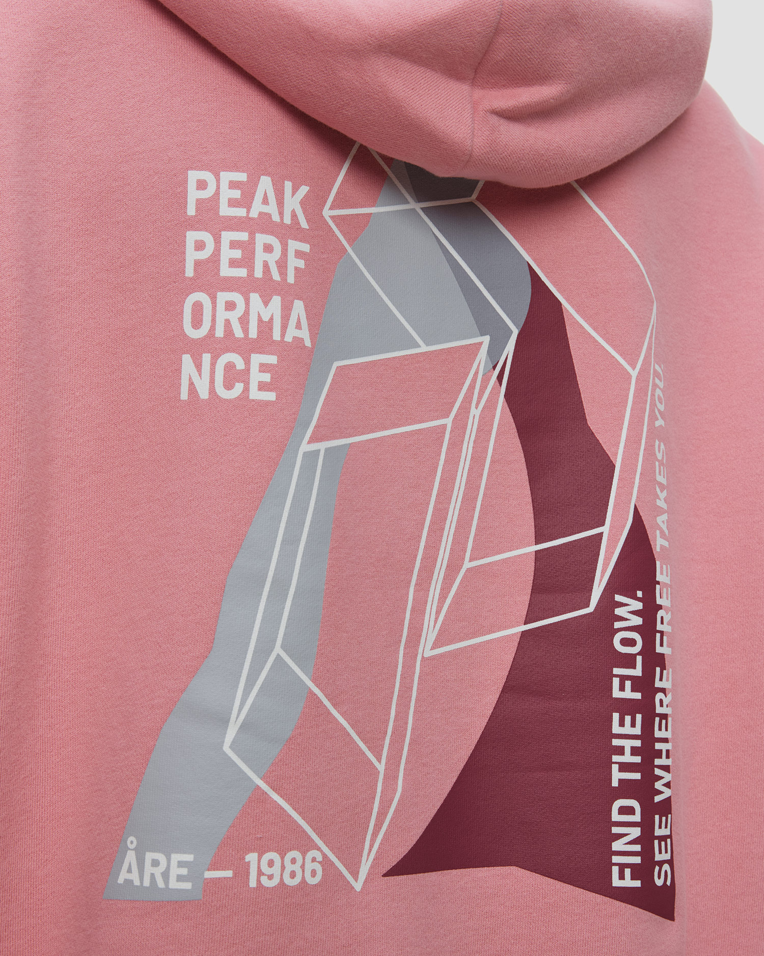 Bluza z kapturem damska Peak Performance W Terry Graphic Hood różowa