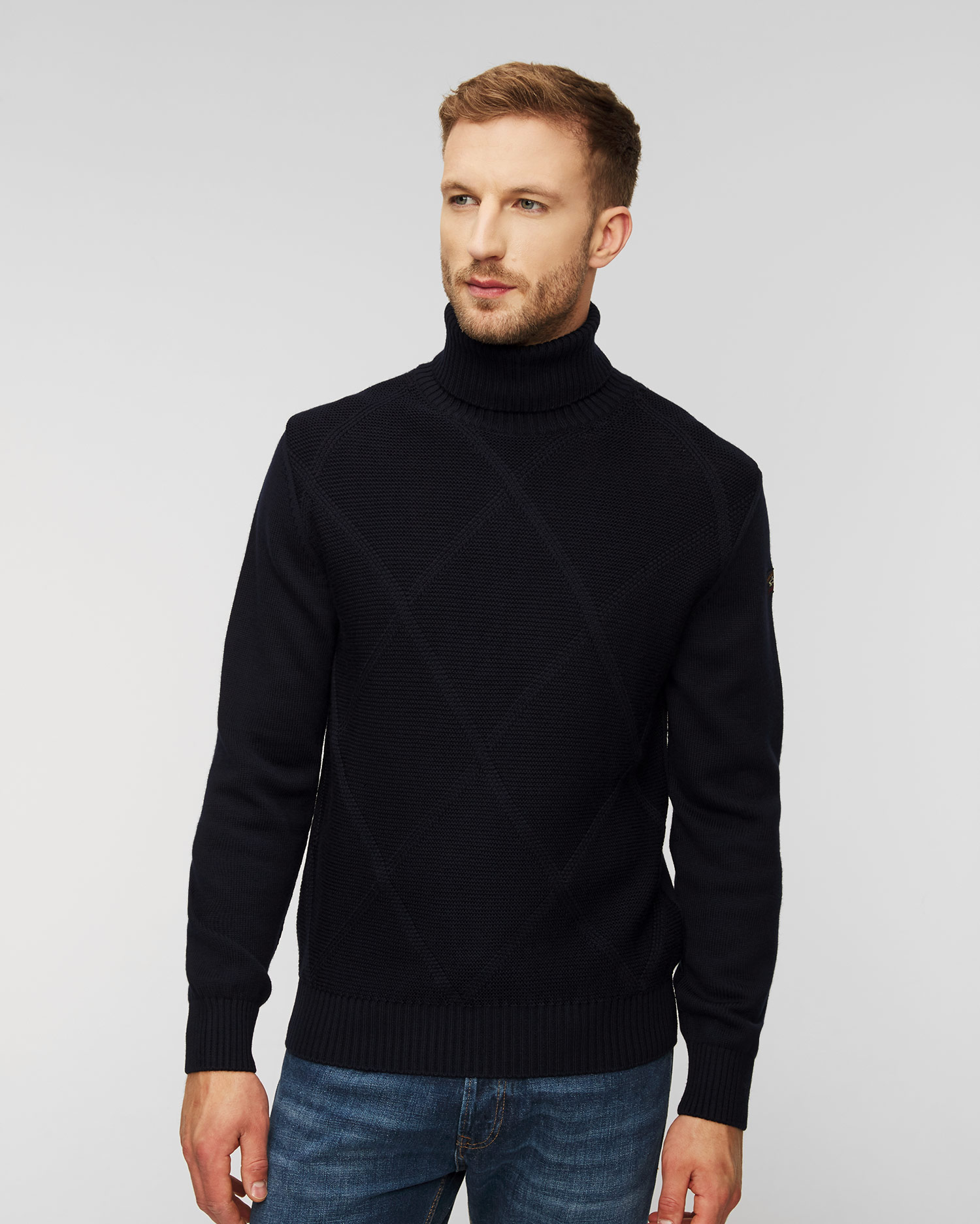 Paul&Shark Marineblau Rollkragenpullover aus Wolle