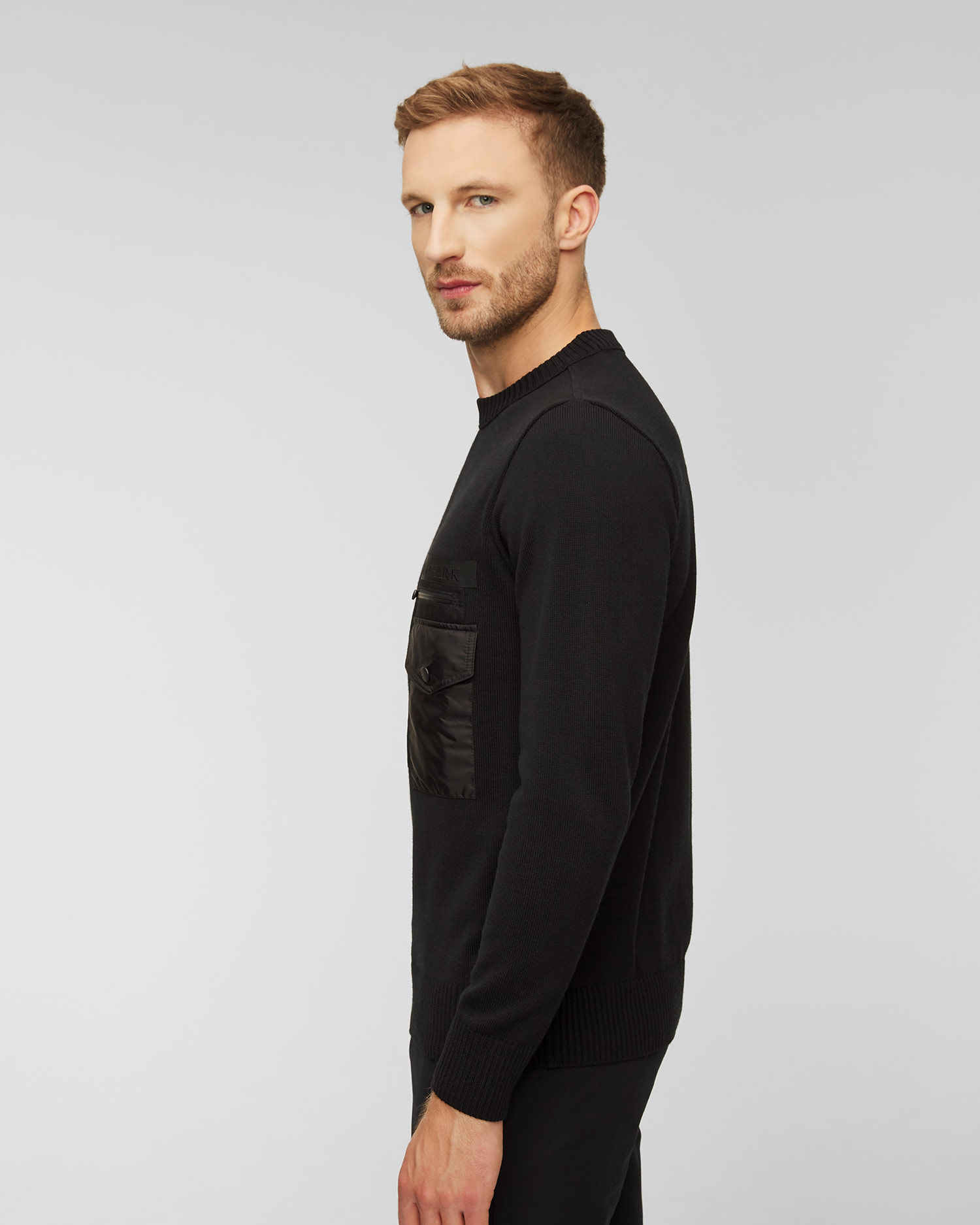 Pulover din lână pentru bărbați Paul&Shark - negru