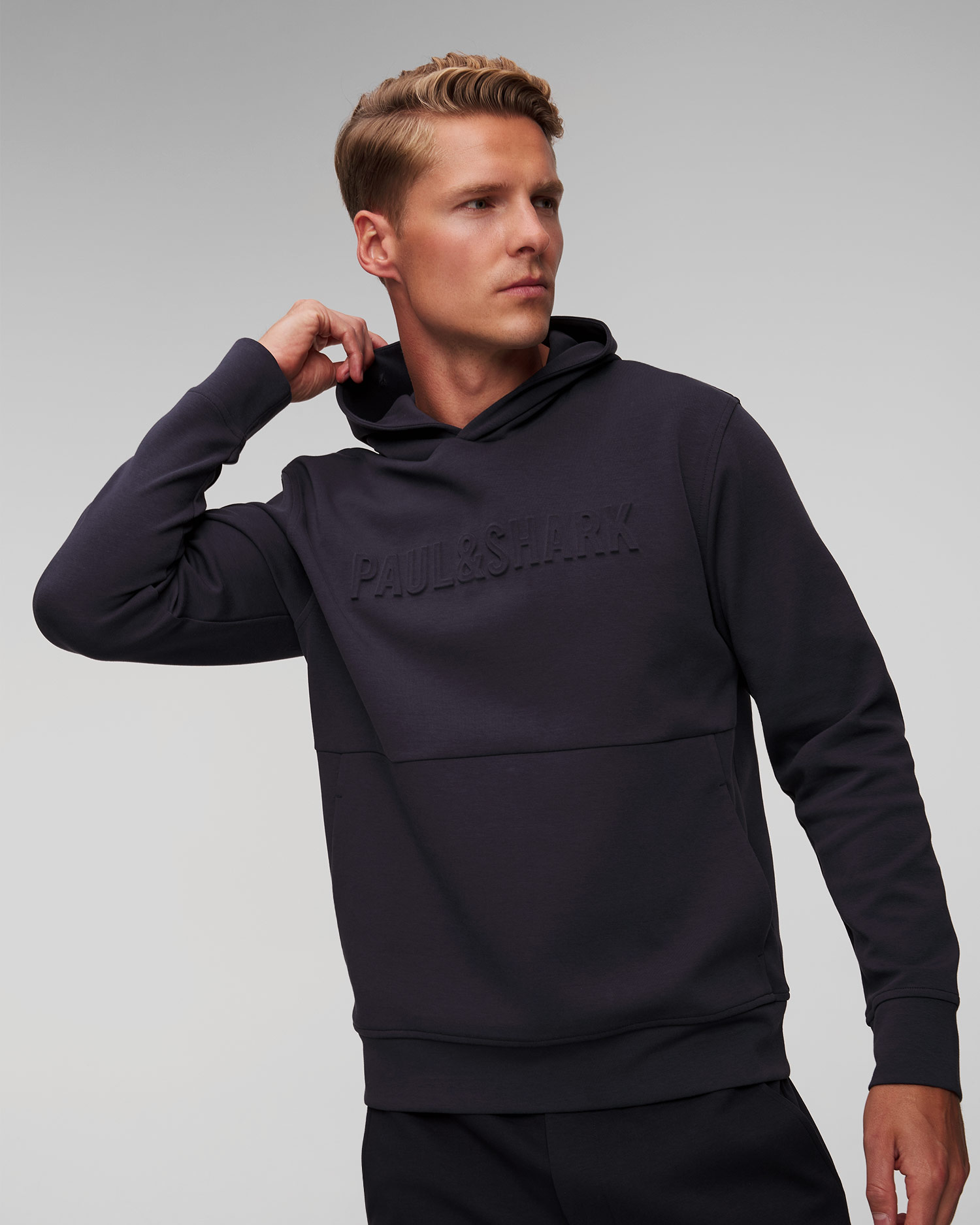 Felpa blu scuro da uomo Paul&Shark Hooded