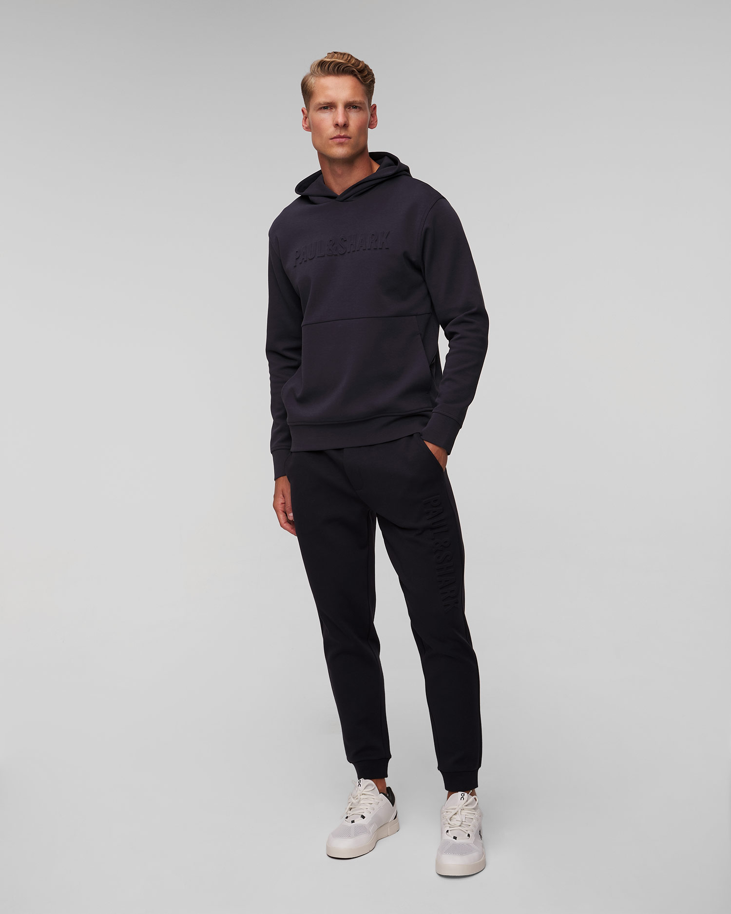 Felpa blu scuro da uomo Paul&Shark Hooded