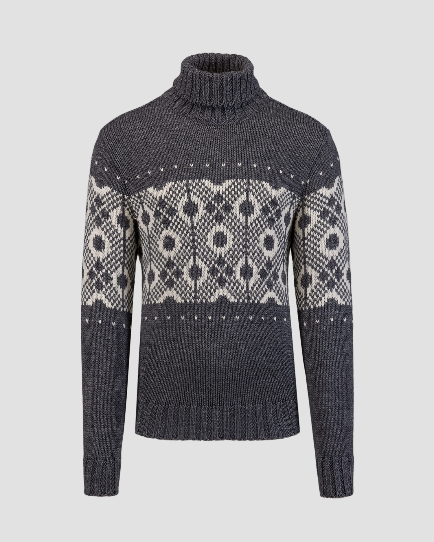 Paul&Shark Herren-Rollkragenpullover aus Wolle, Farbe/Muster: Biały,Szary