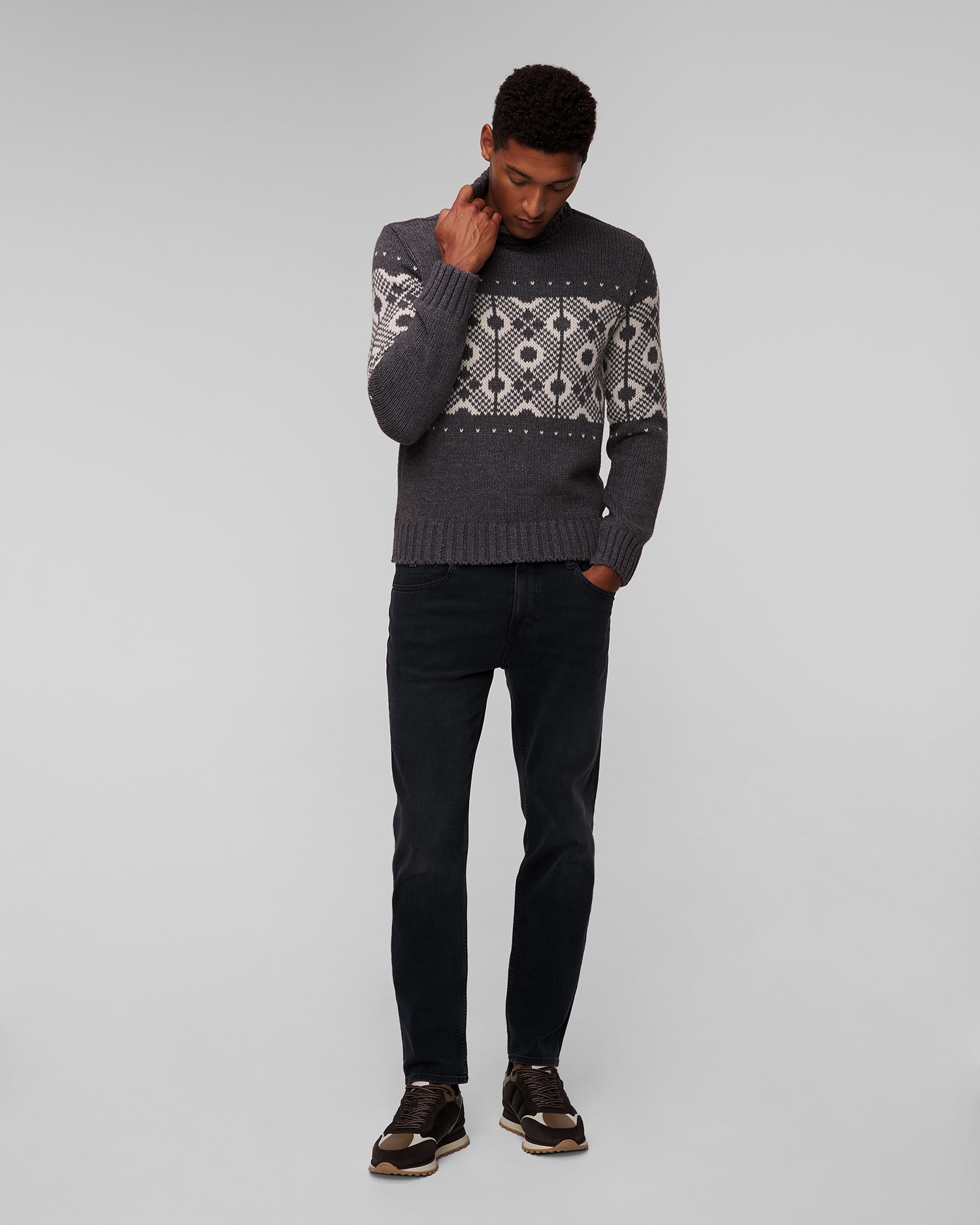 Pulover cu guler înalt din lână pentru bărbați Paul&Shark