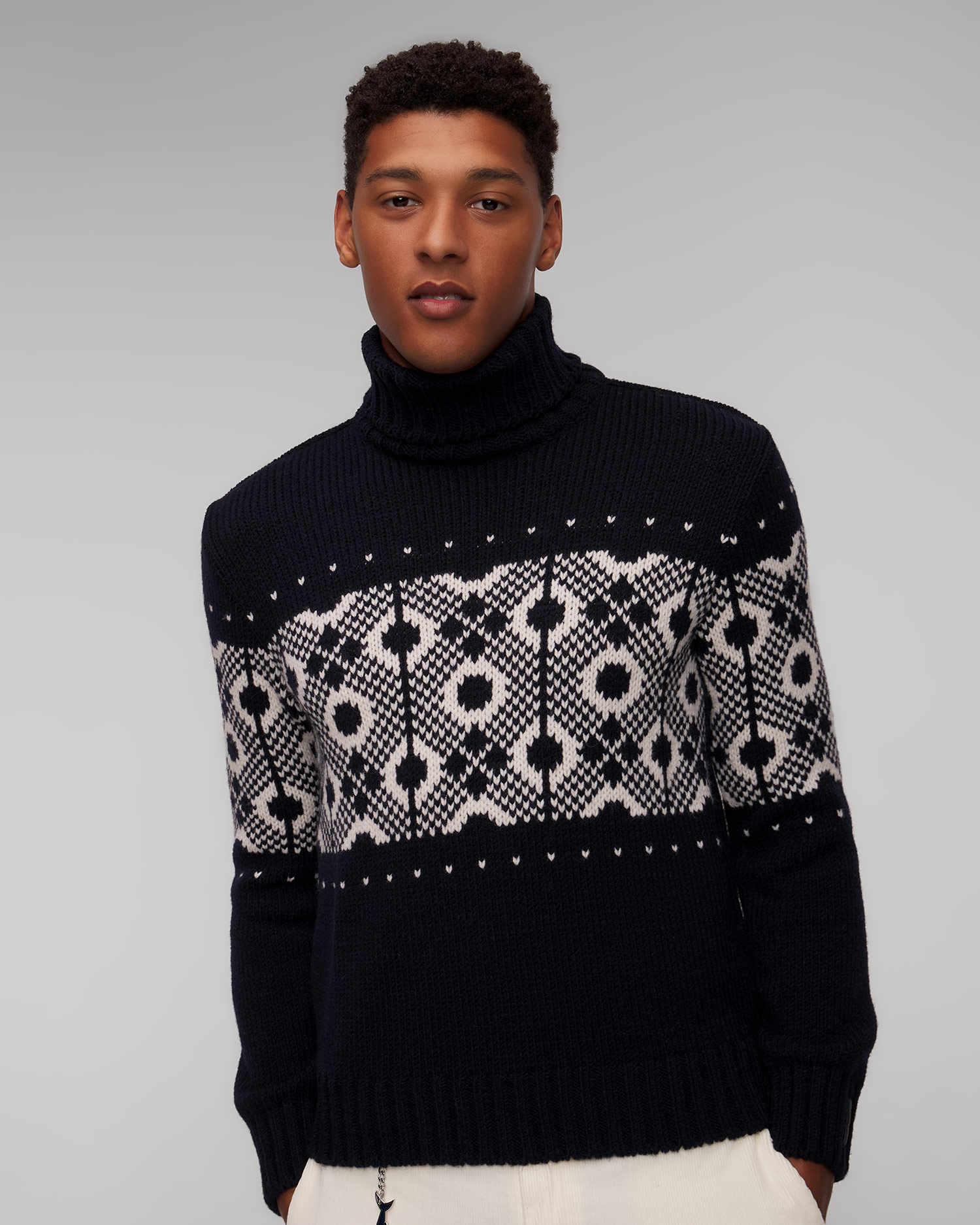 Pulover cu guler înalt din lână pentru bărbați Paul&Shark