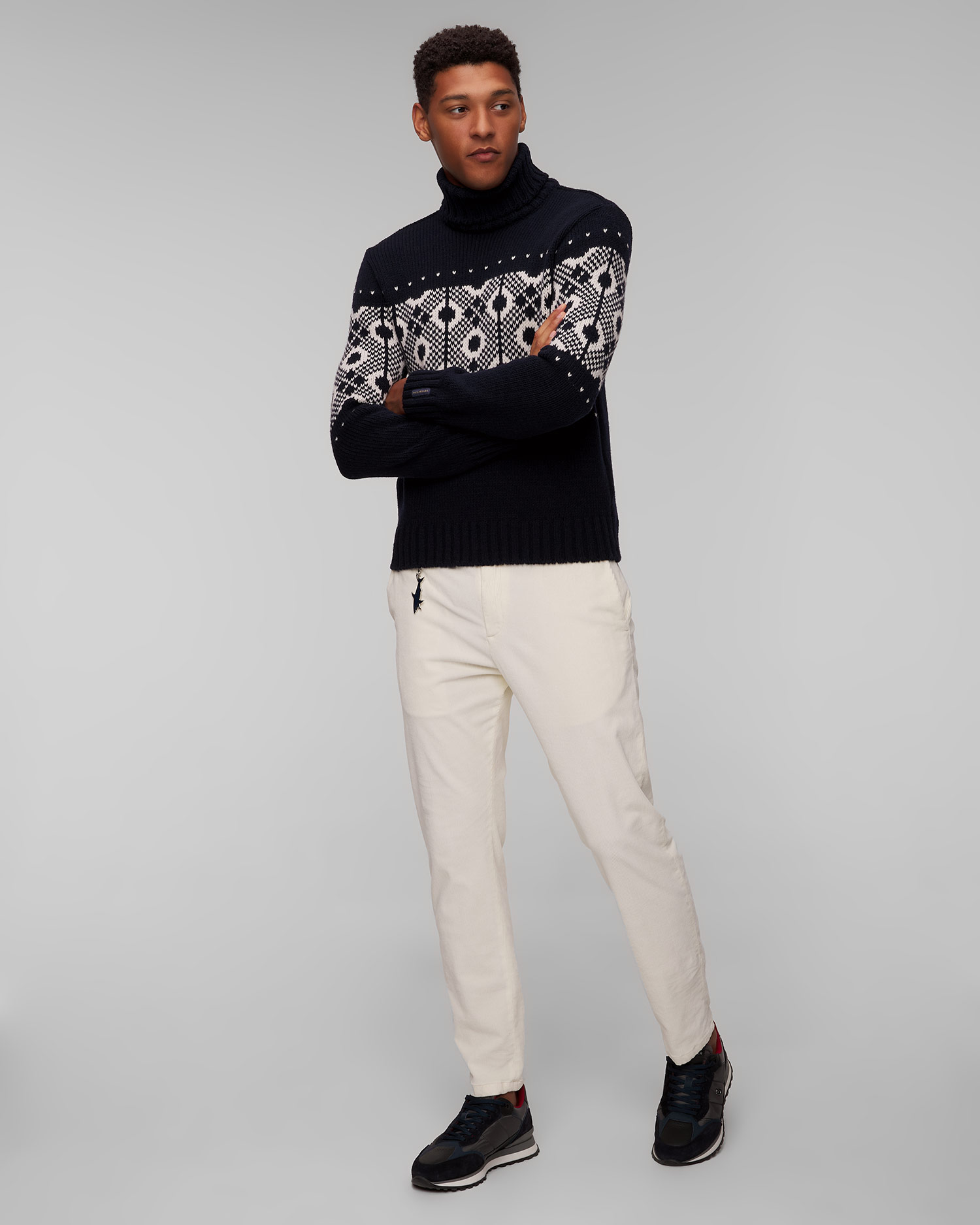 Pulover cu guler înalt din lână pentru bărbați Paul&Shark