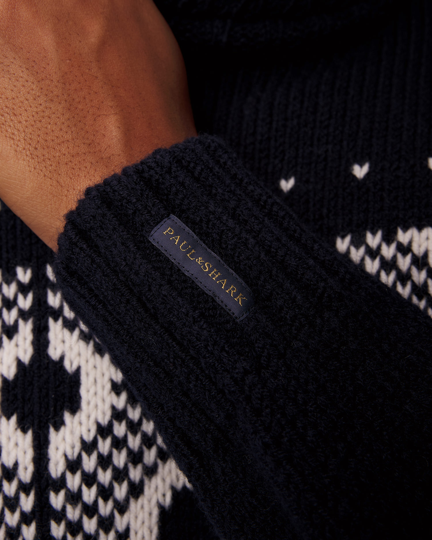 Pulover cu guler înalt din lână pentru bărbați Paul&Shark