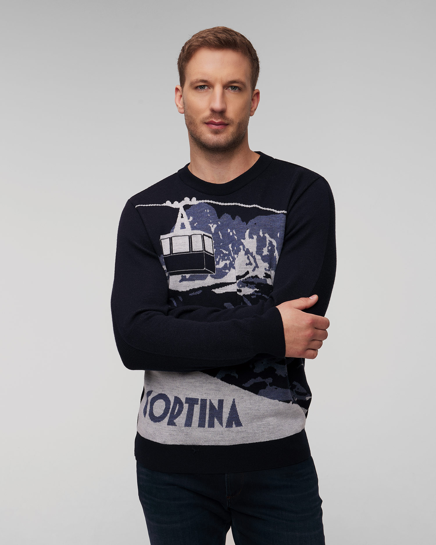 Sweter wełniany z motywem męski Paul&Shark