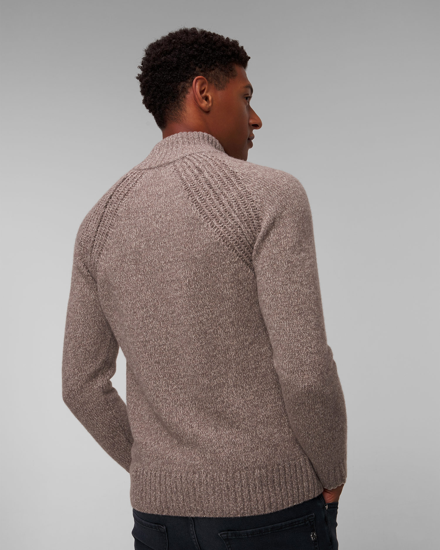 Maglione beige di lana e cashmere da uomo Paul&Shark Zipped