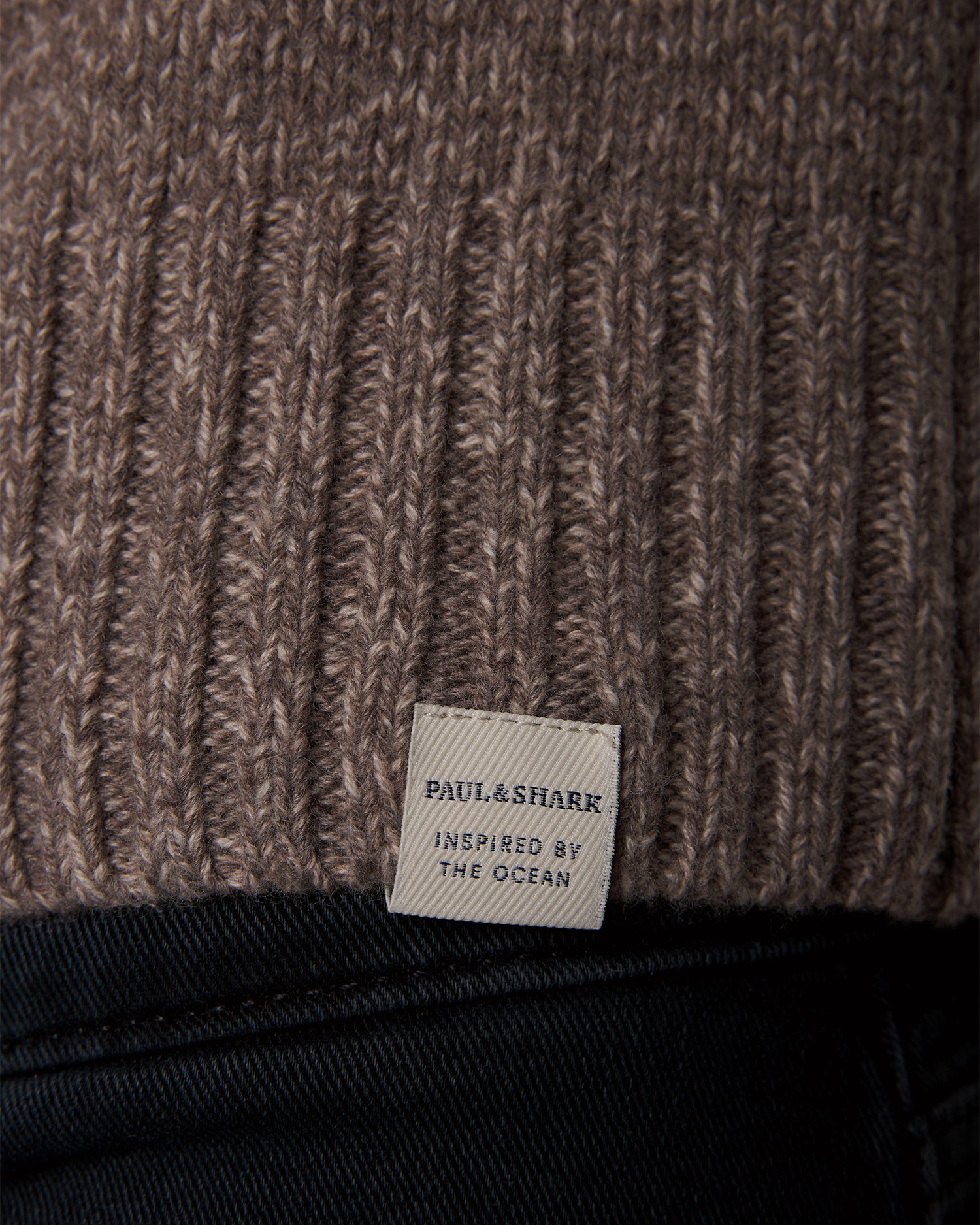 Maglione beige di lana e cashmere da uomo Paul&Shark Zipped