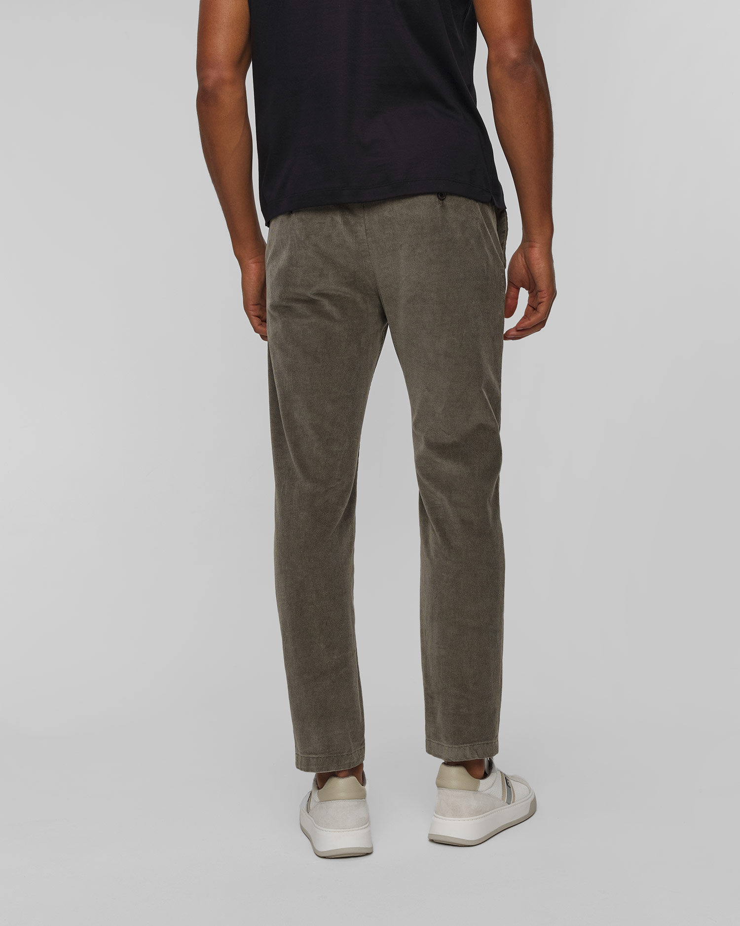 Spodnie sztruksowe męskie khaki Paul&Shark