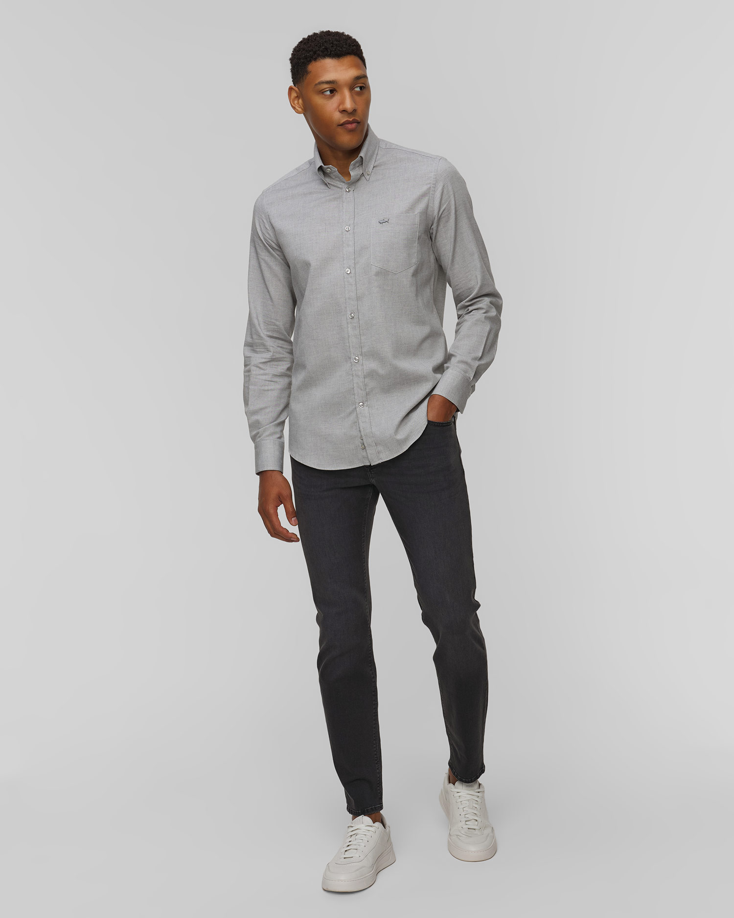 Chemise grise pour hommes Paul&Shark, Couleur: Szary