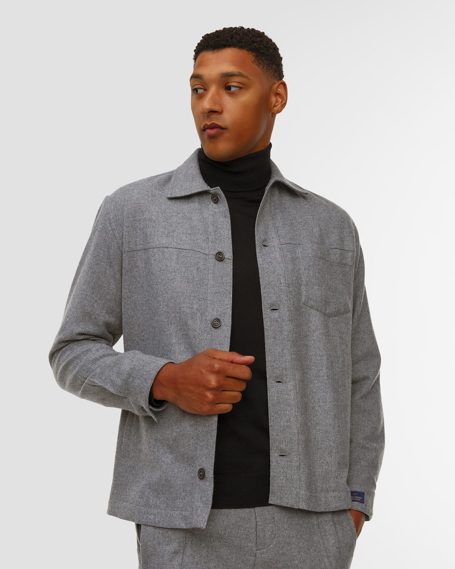 Szara koszula wełniana męska Paul&Shark