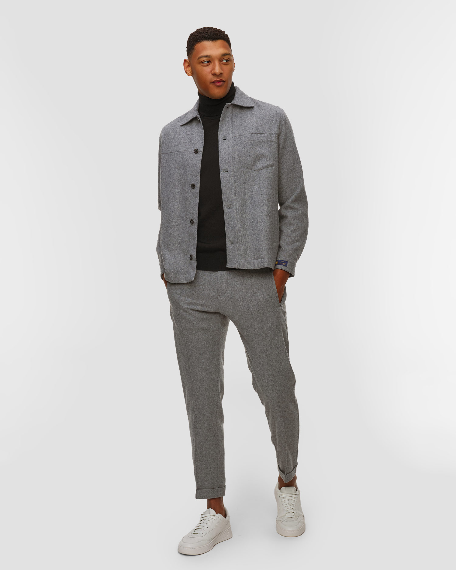 Szara koszula wełniana męska Paul&Shark