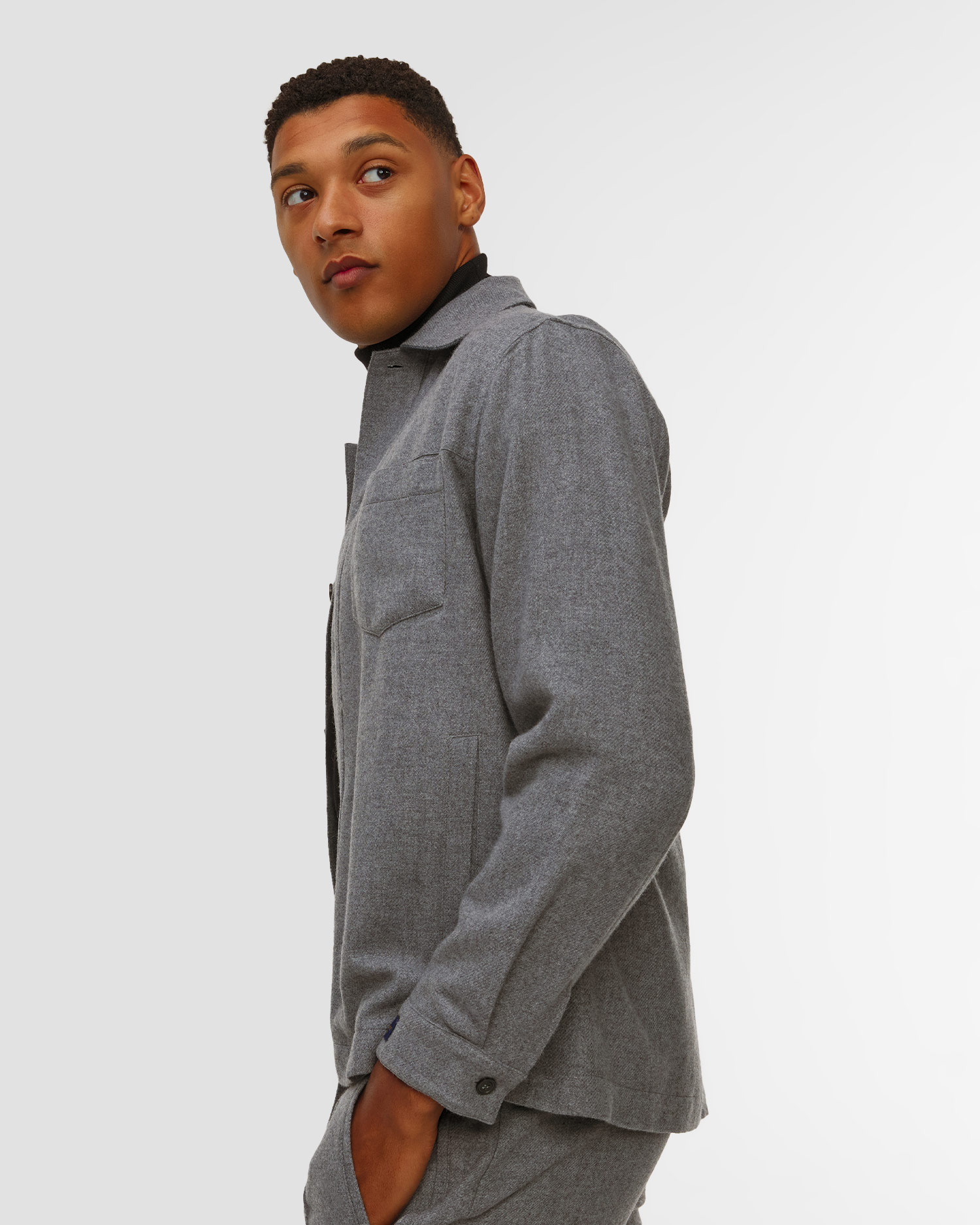 Szara koszula wełniana męska Paul&Shark