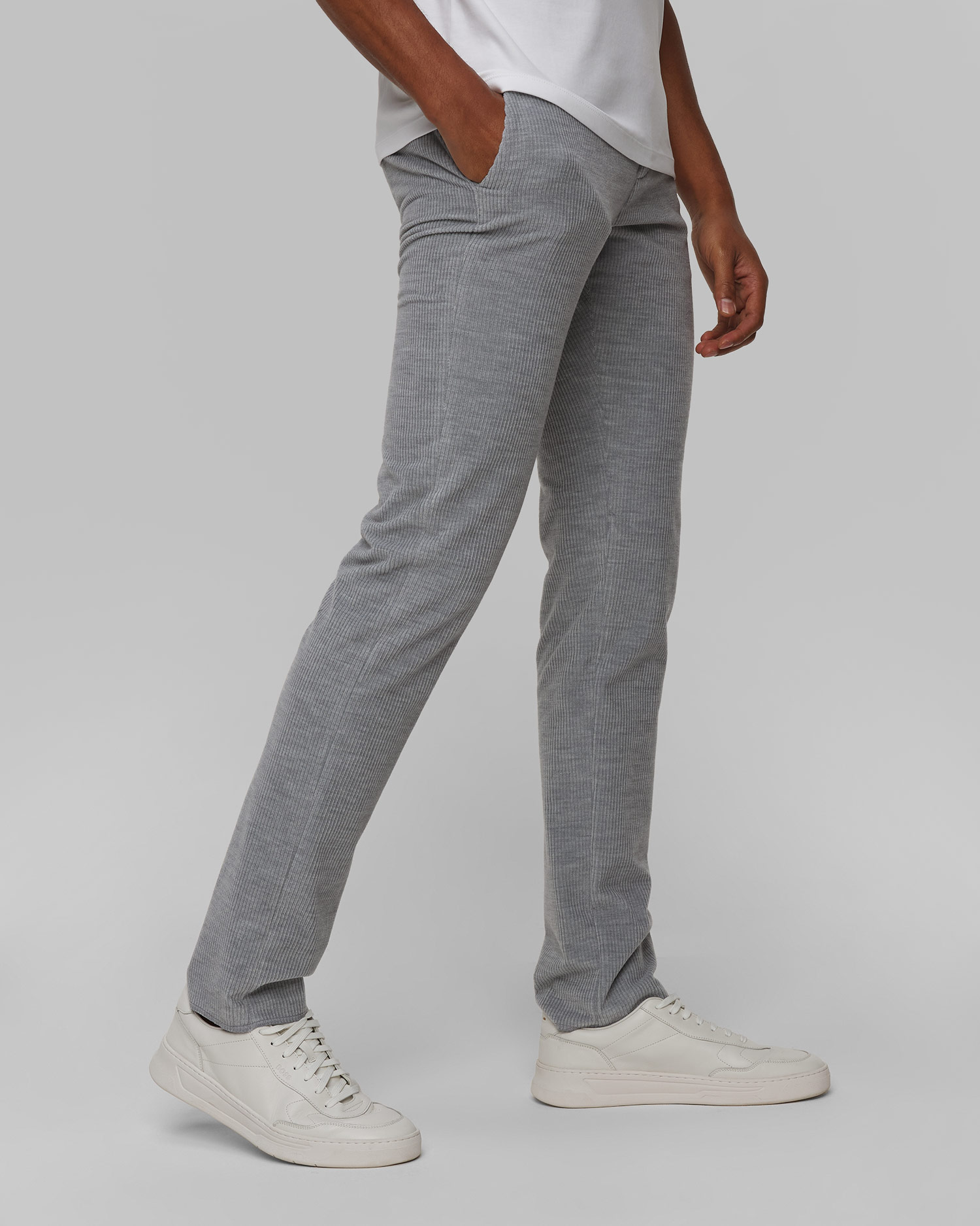 Pánske sivé menčestrové nohavice s kašmírom Paul&Shark