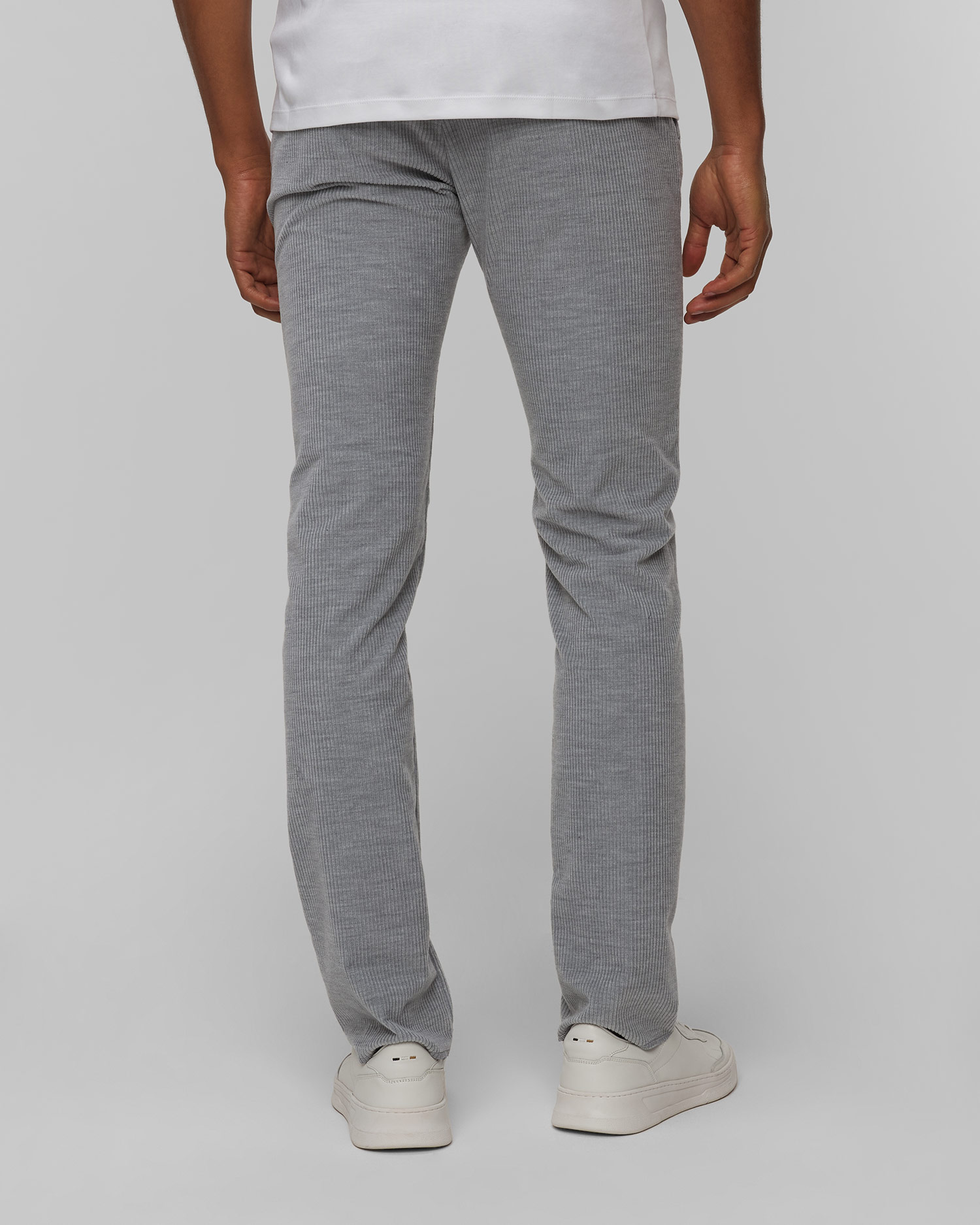 Pánske sivé menčestrové nohavice s kašmírom Paul&Shark