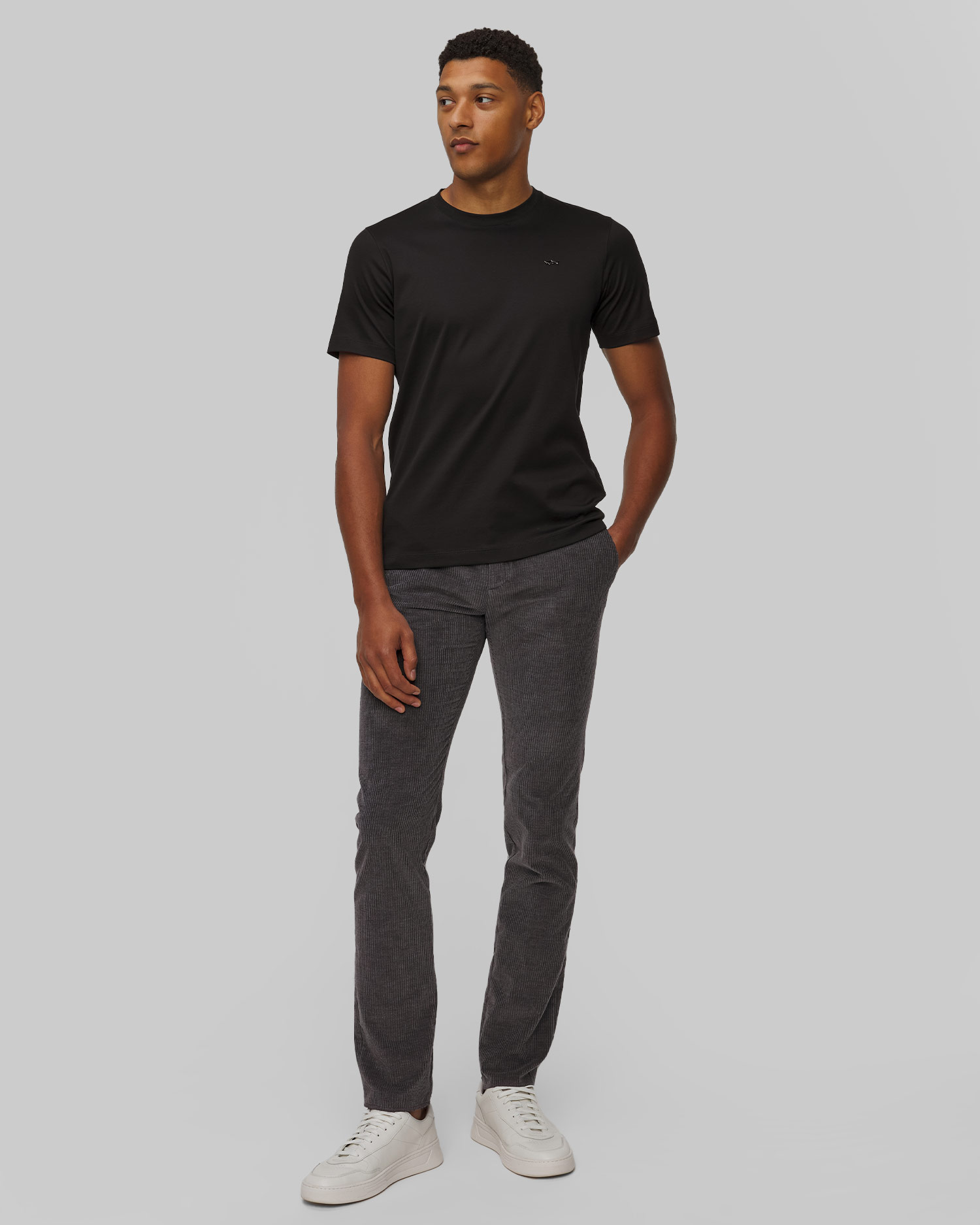 Pánske sivé menčestrové nohavice s kašmírom Paul&Shark