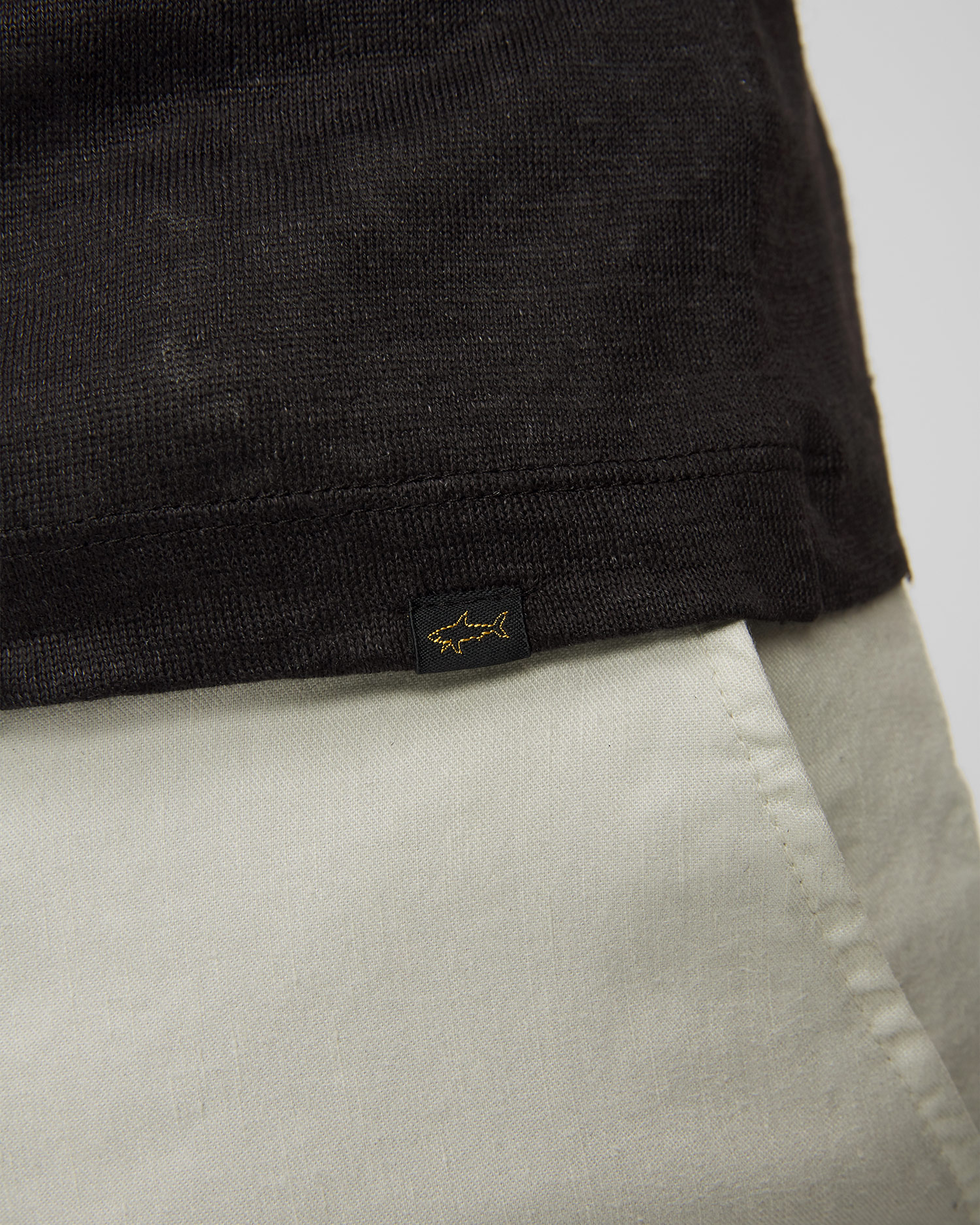 Paul&Shark Herren-T-Shirt aus Leinen in Schwarz