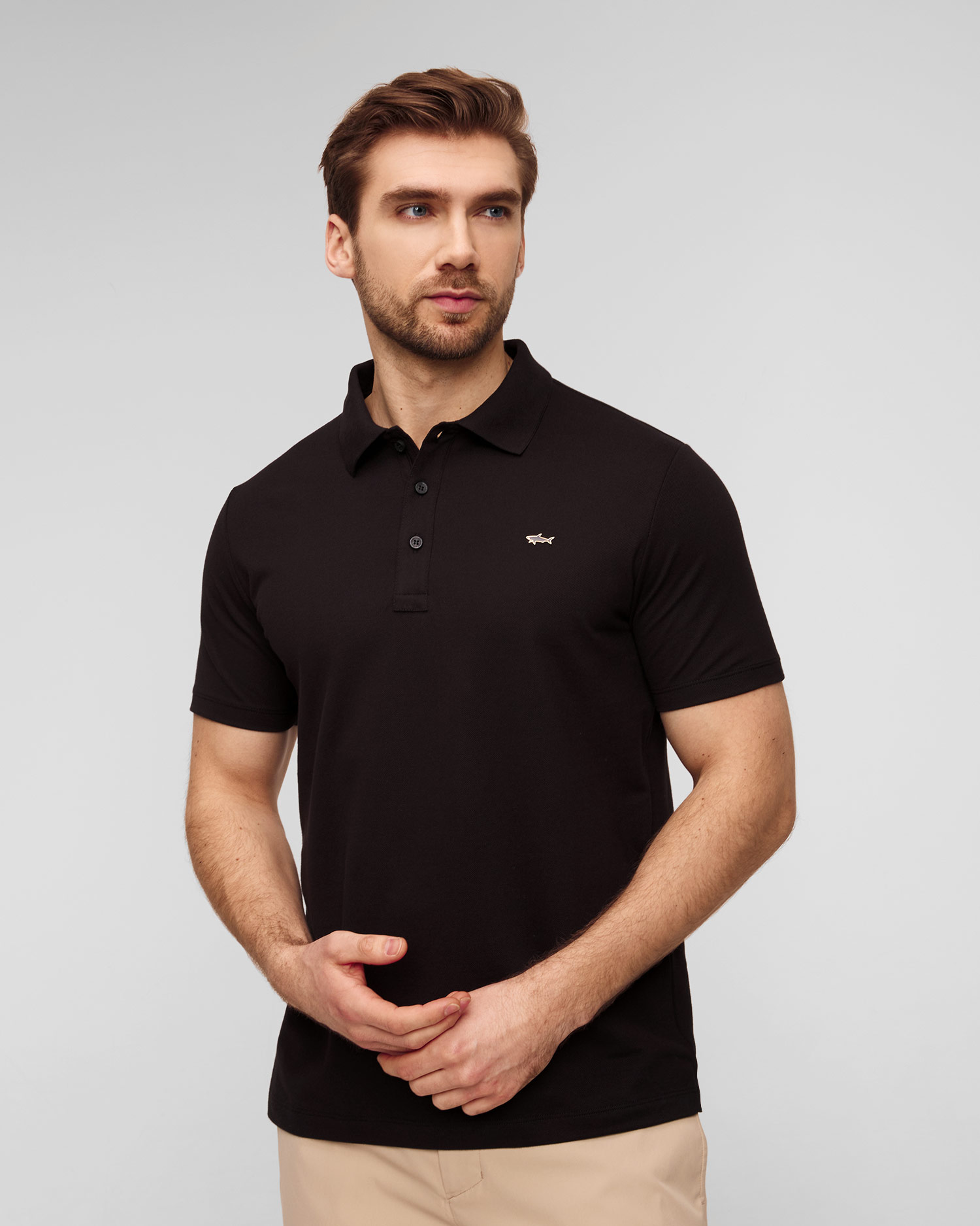 Polo noir pour hommes Paul&Shark