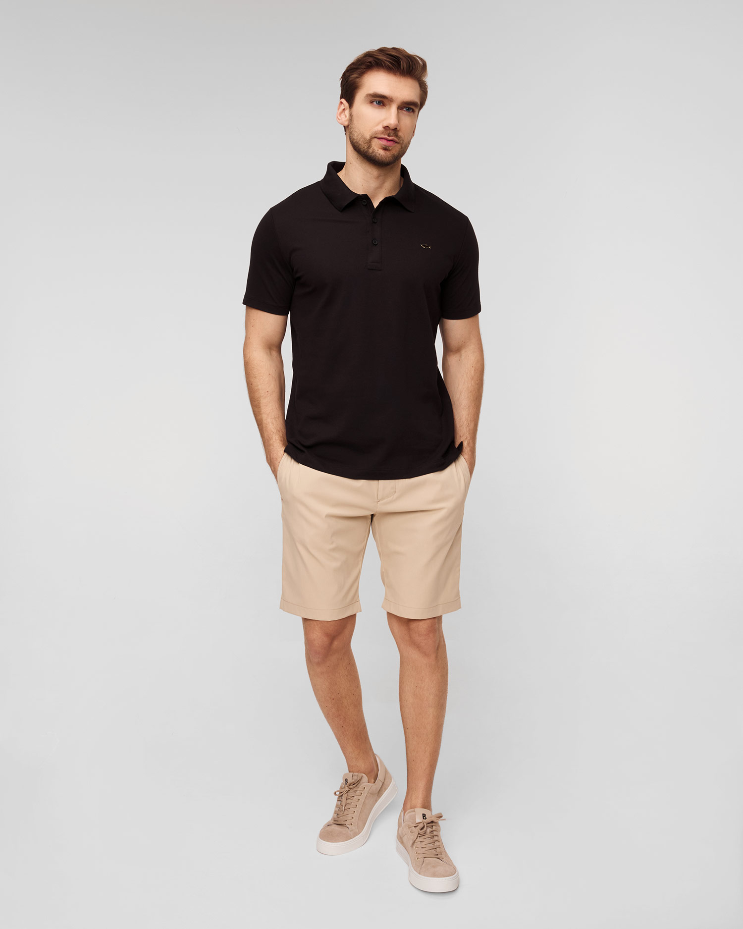 Polo noir pour hommes Paul&Shark
