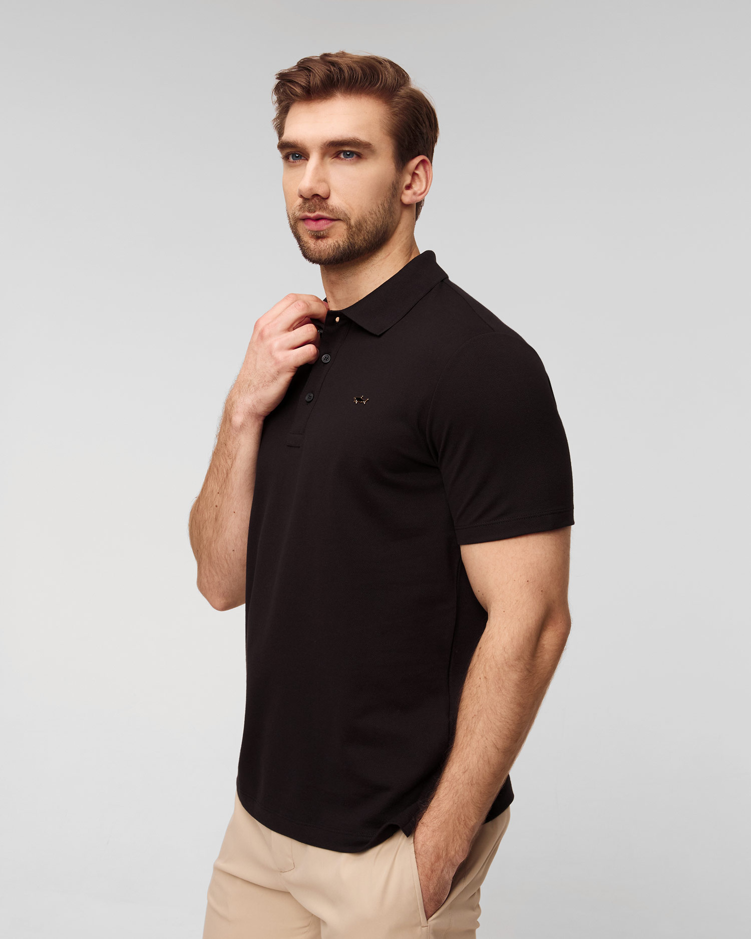 Polo noir pour hommes Paul&Shark