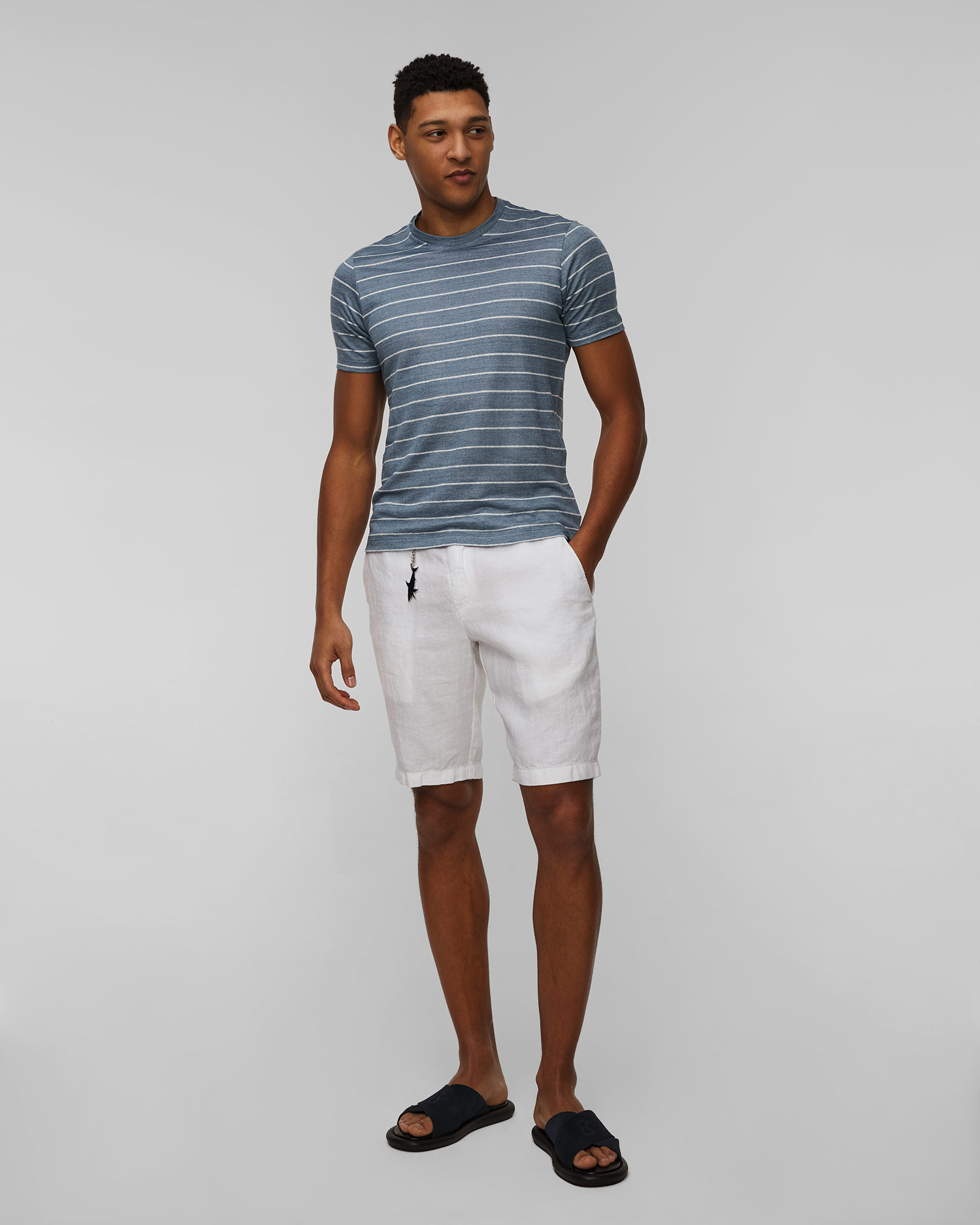 Men's linen T-shirt with stripes Paul&Shark