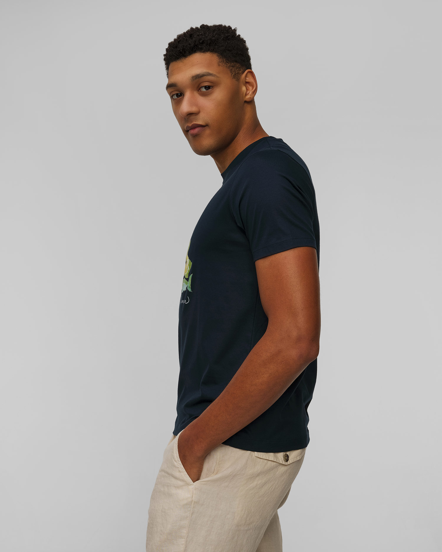 Men's navy blue printed T-shirt Paul&Shark