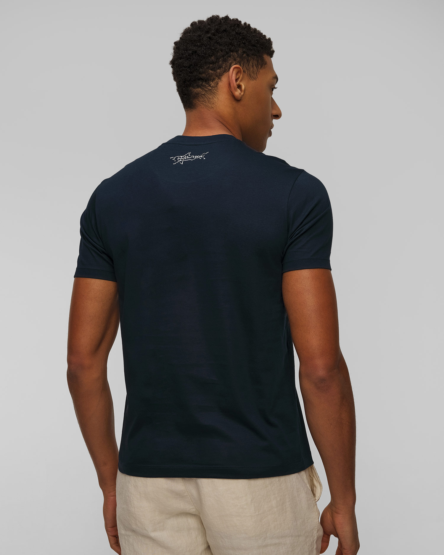 Men's navy blue printed T-shirt Paul&Shark