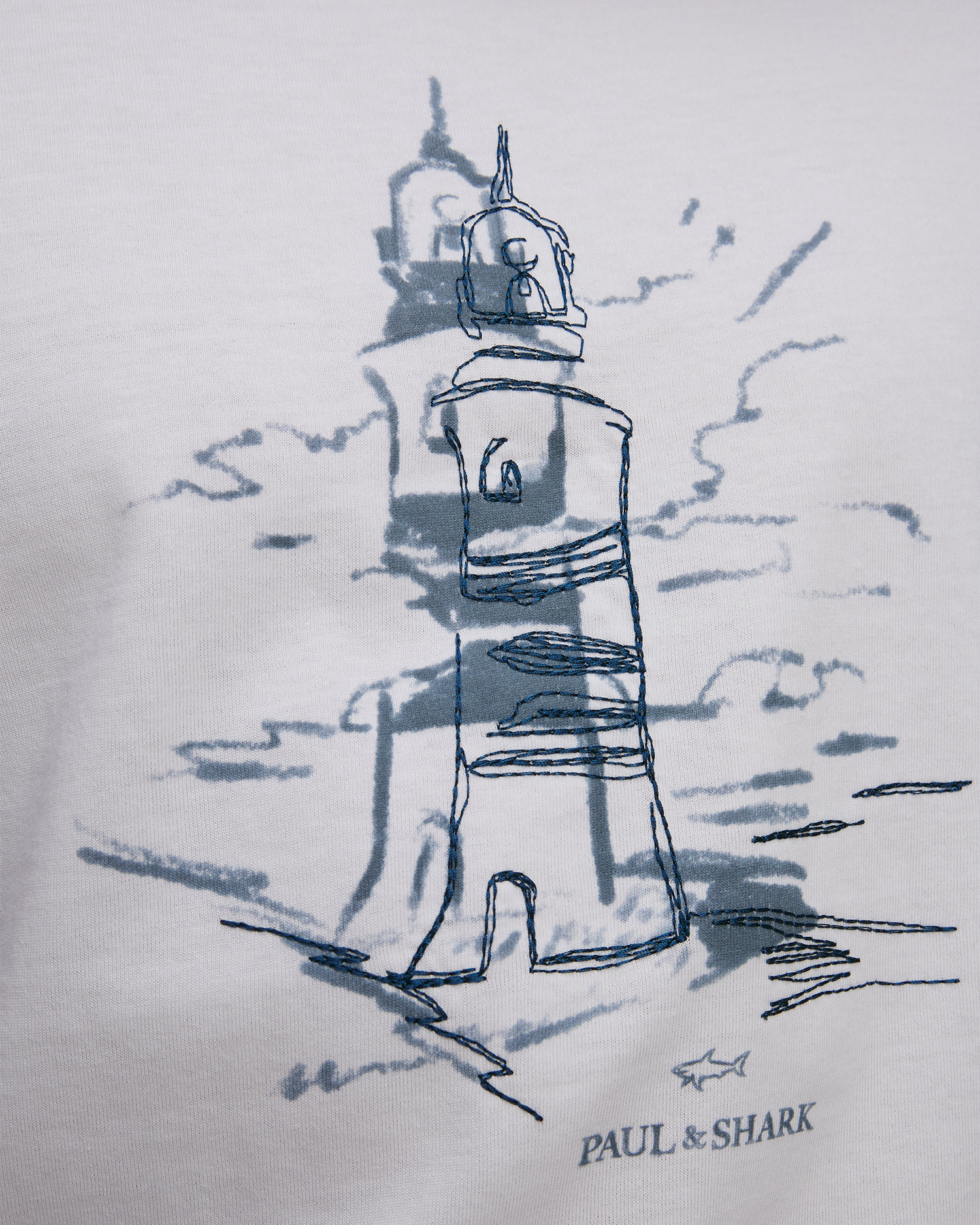 T-shirt imprimé blanc pour hommes Paul&Shark