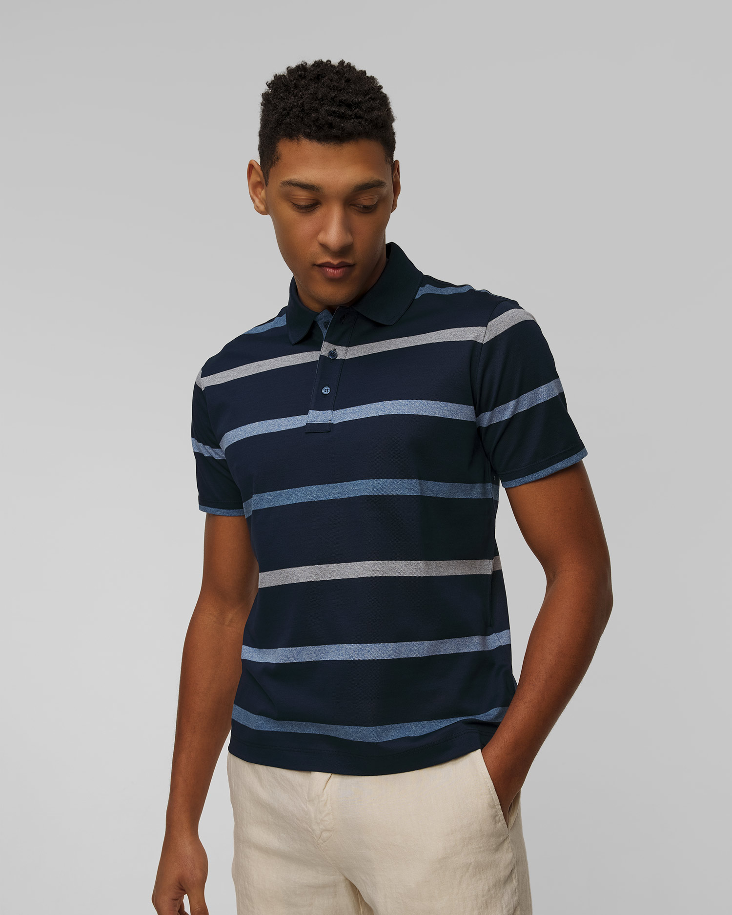 Polo rayé pour hommes Paul&Shark, Couleur: Print,Granatowy