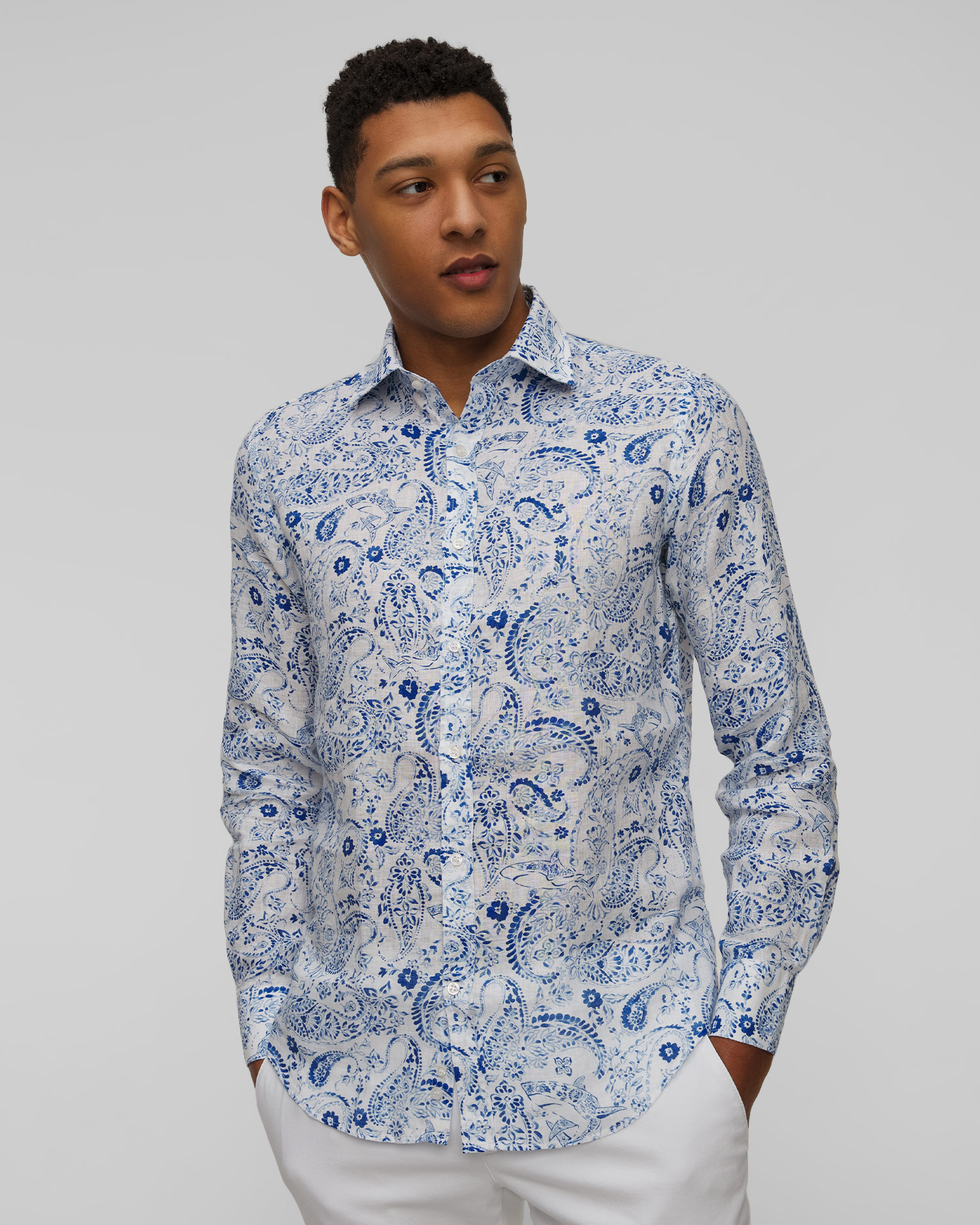 Chemise en lin à motifs pour hommes Paul&Shark